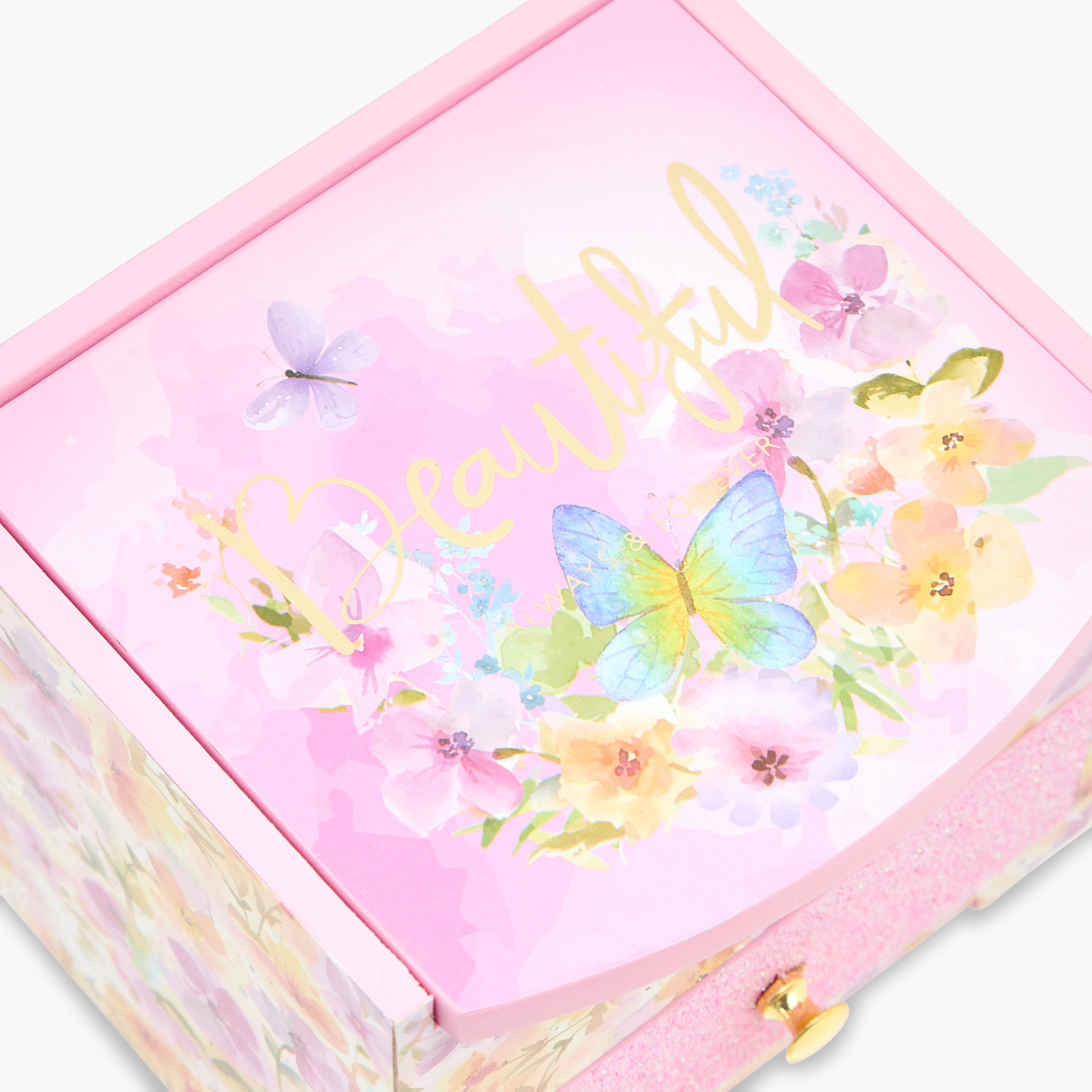 Floral Butterfly Print Jewellery Organizer - 14x13x13 cms-women-watchesandjewellery-jewellery-storage-image-7