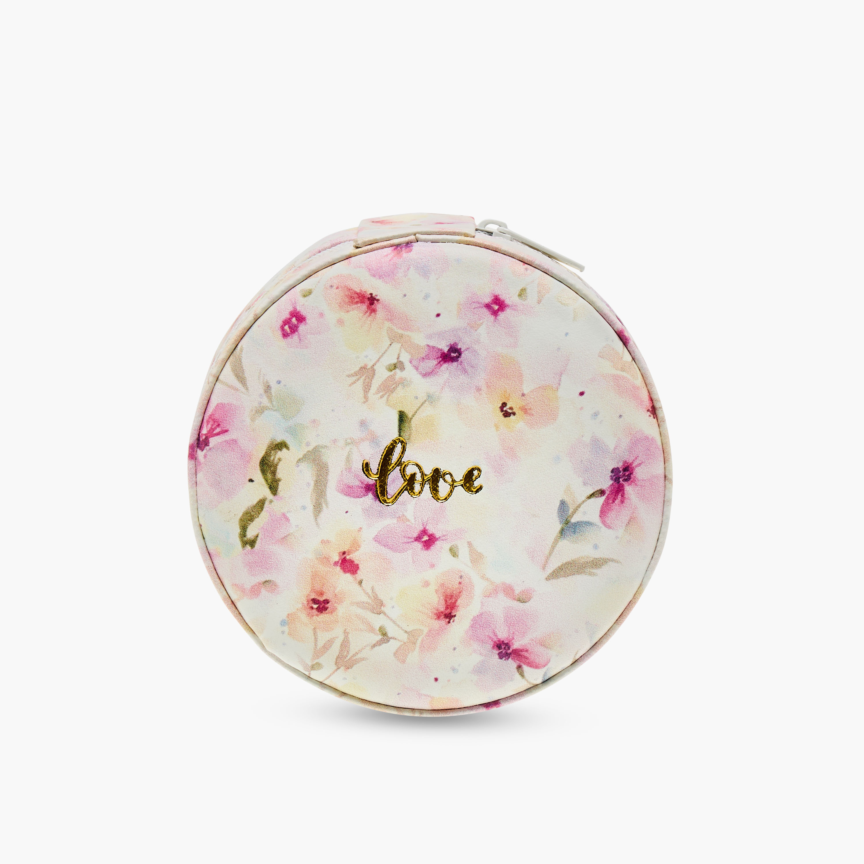 4-Compartment Jewellery Organiser with Floral Print - 10x10x4 cms-women-watchesandjewellery-jewellery-storage-image-1