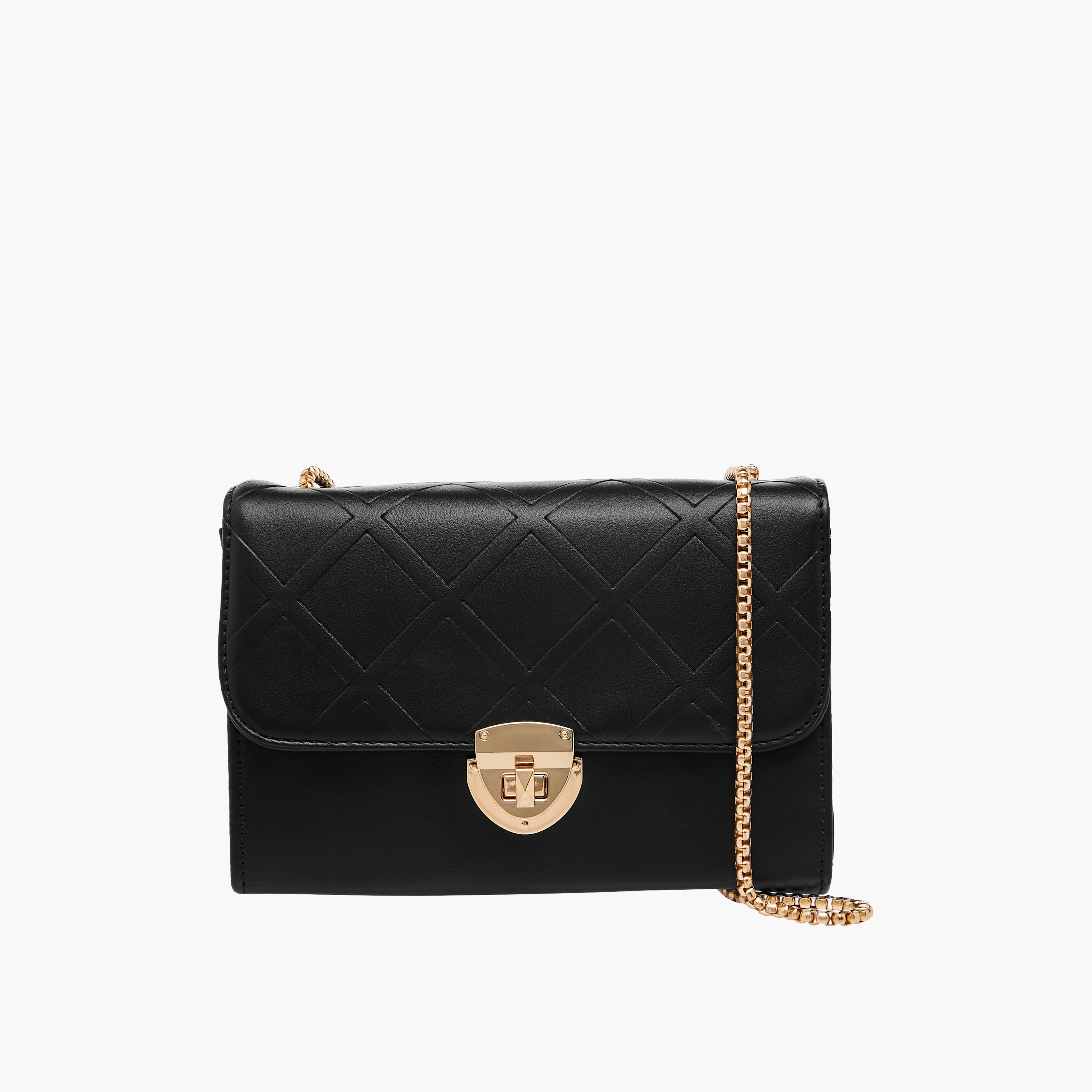 Adore Sam Textured Sling Bag with Chain Strap-women-bagsandwallets-handbags-image-1