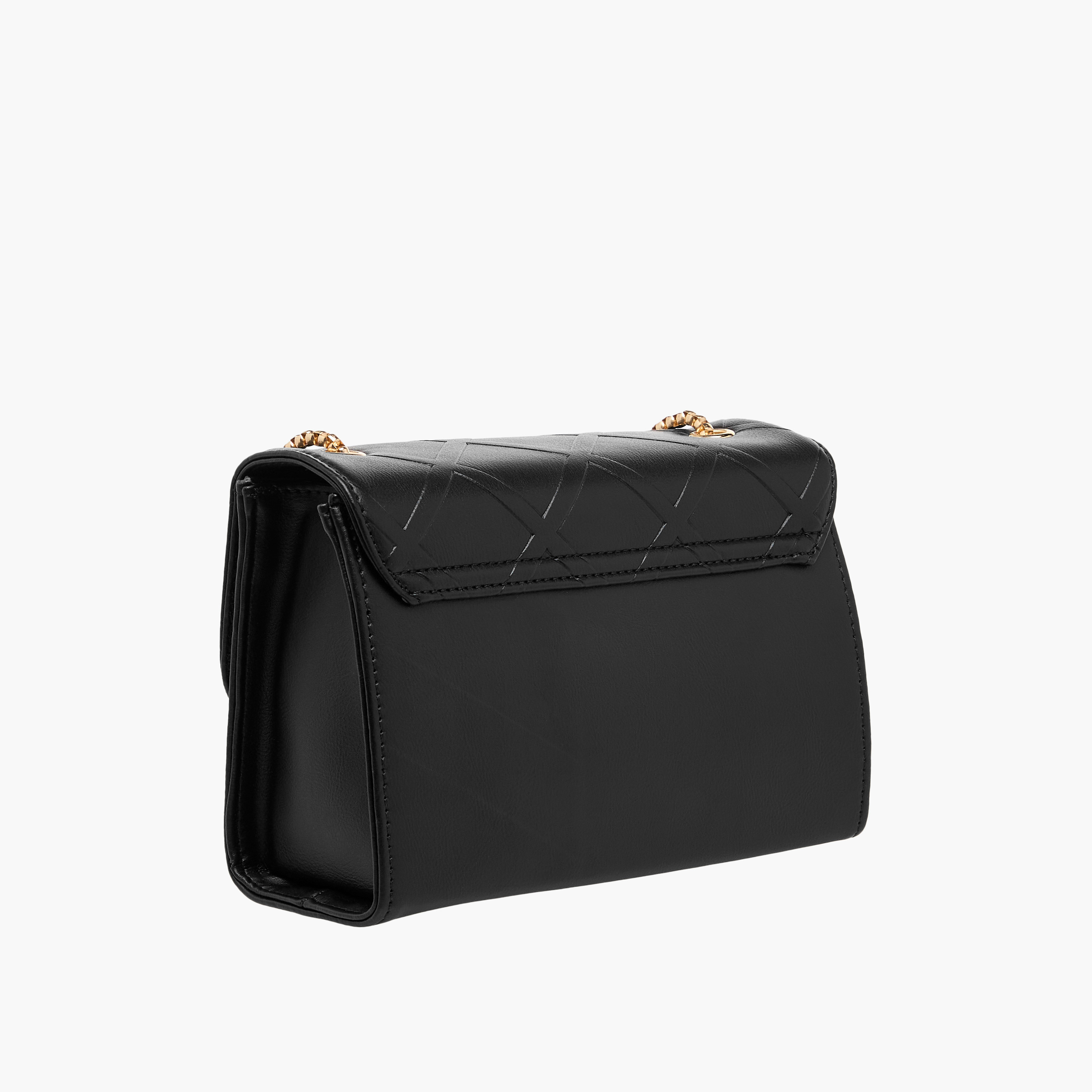 Adore Sam Textured Sling Bag with Chain Strap-women-bagsandwallets-handbags-image-4