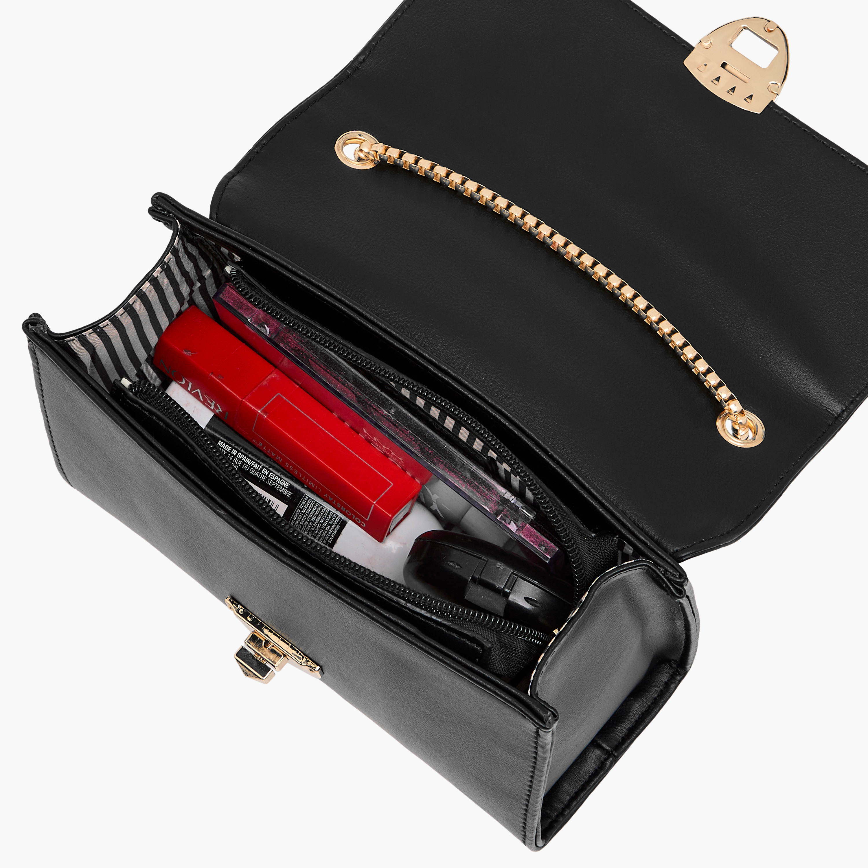 Adore Sam Textured Sling Bag with Chain Strap-women-bagsandwallets-handbags-image-8