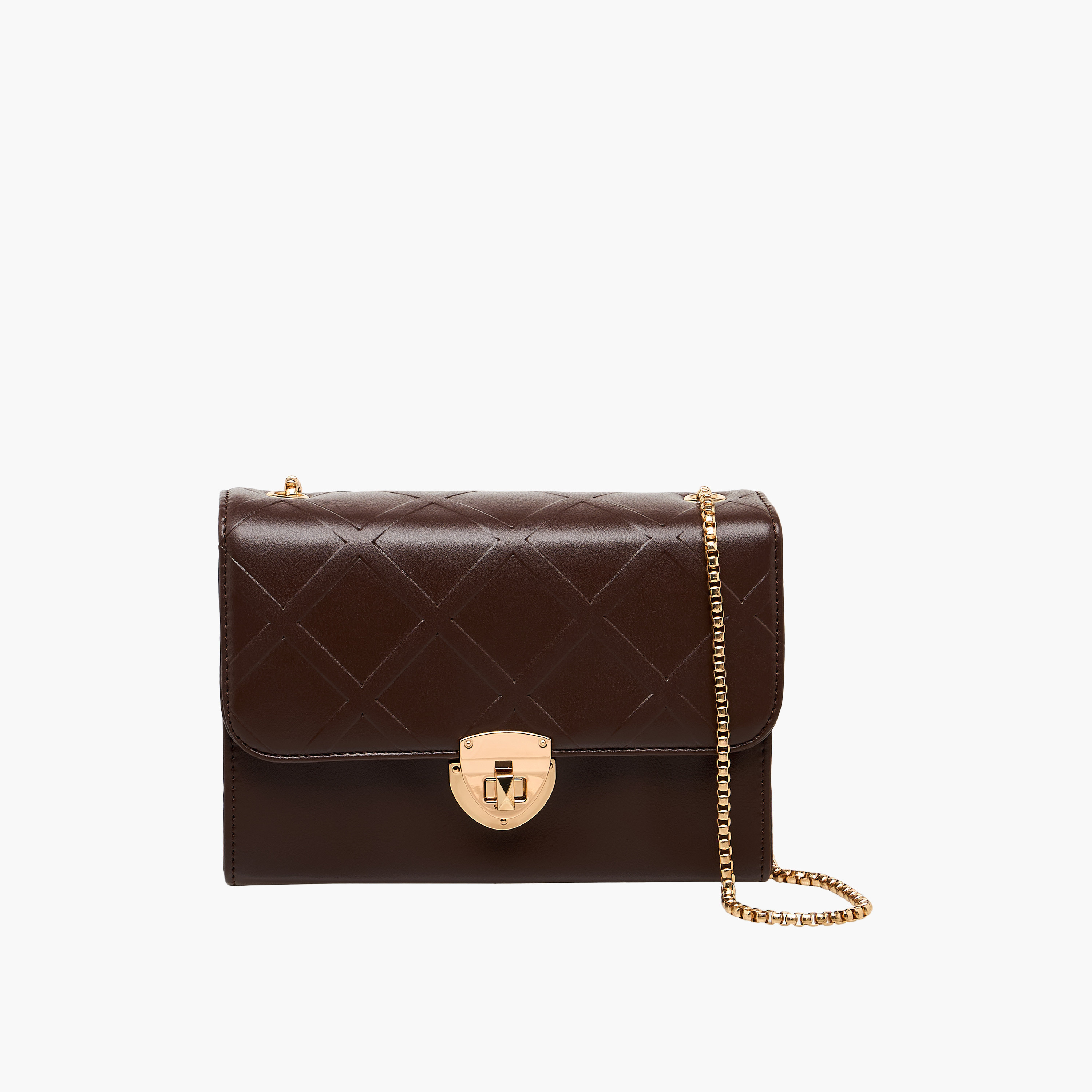 Adore Sam Textured Sling Bag with Chain Strap-women-bagsandwallets-handbags-image-1
