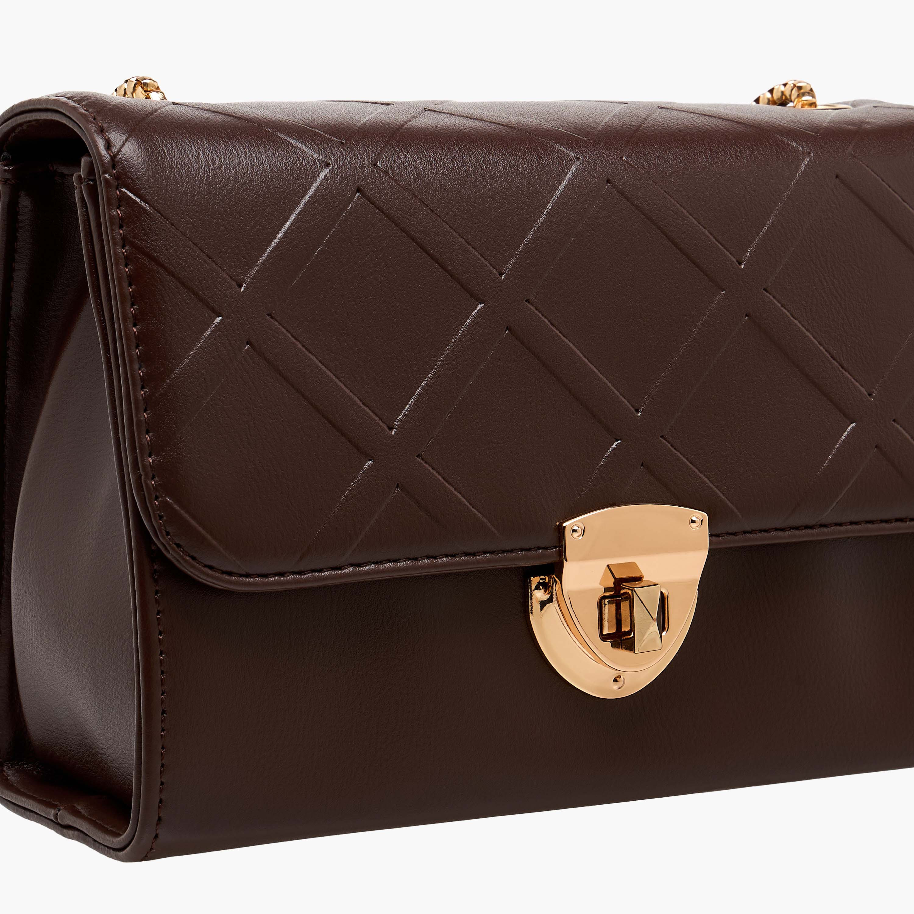 Adore Sam Textured Sling Bag with Chain Strap-women-bagsandwallets-handbags-image-5