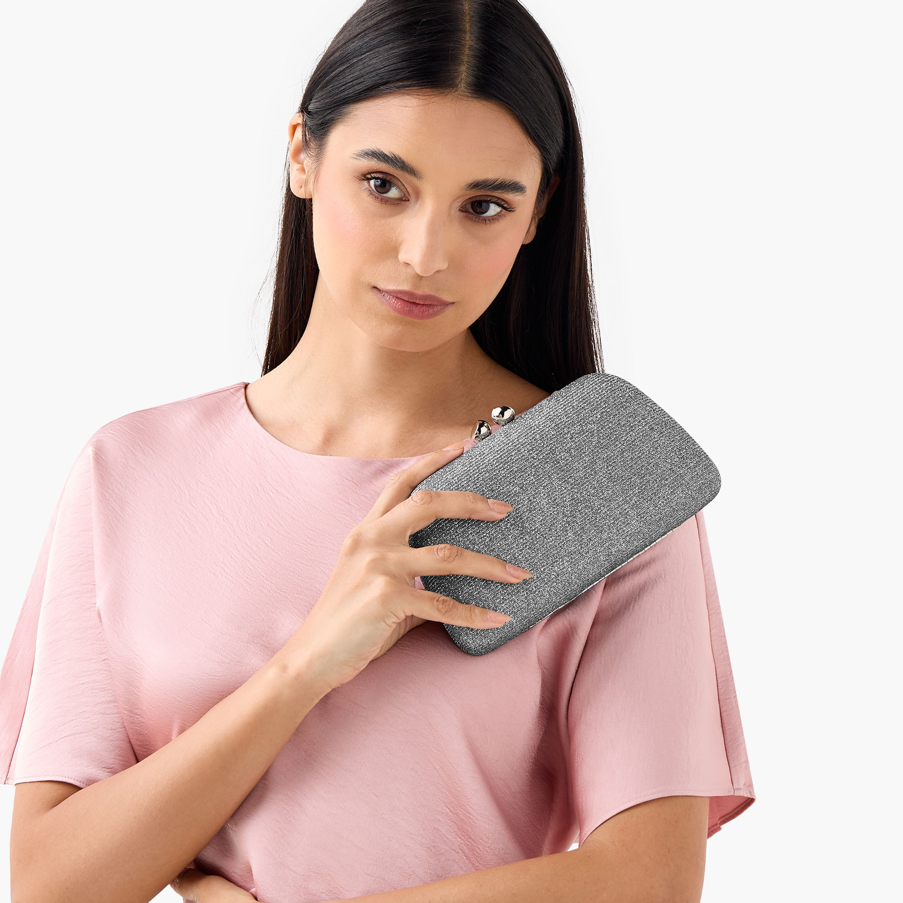 شنطة كلاتش بارزة الملمس بحزام سلسلة من ساشا-women-bagsandwallets-handbags-image-2