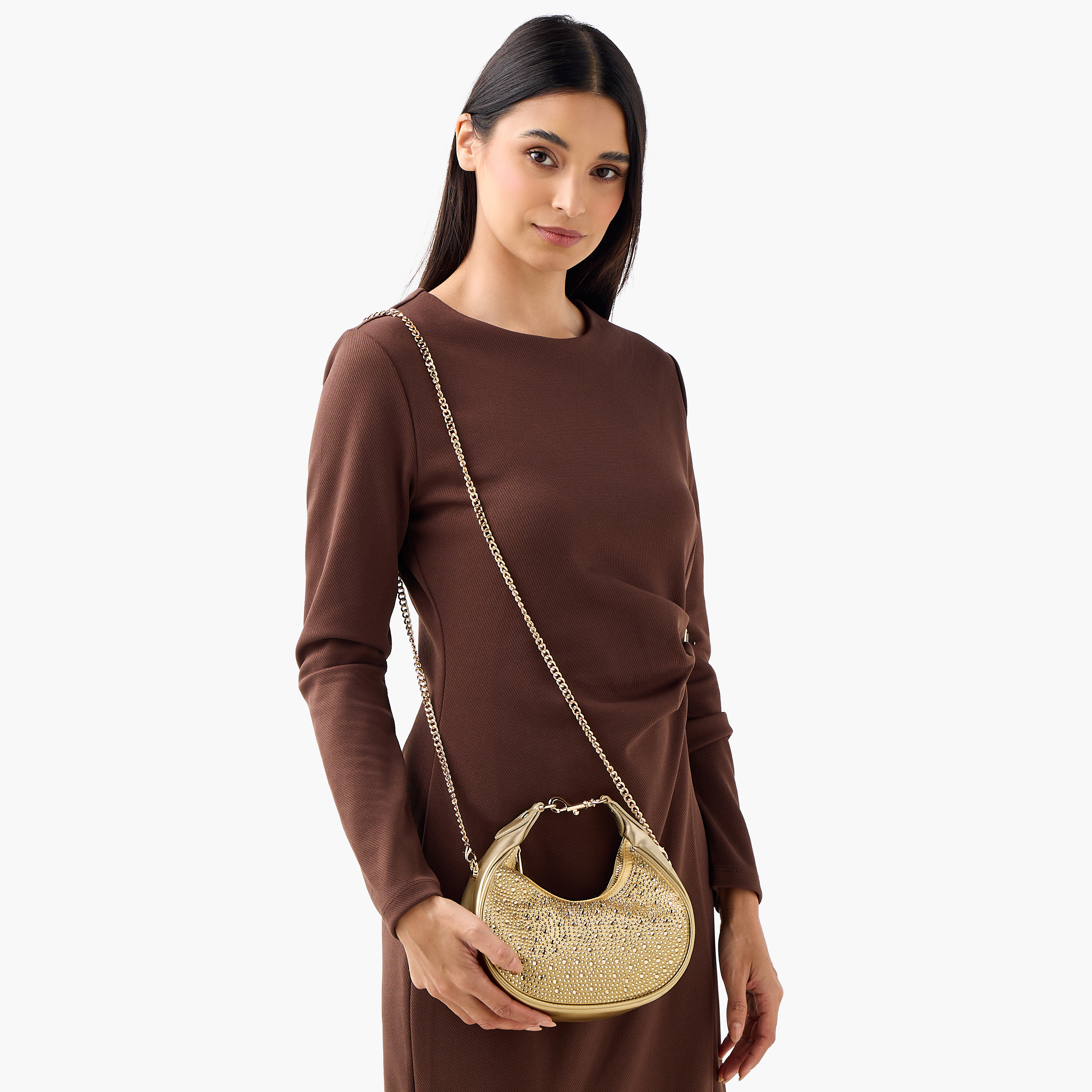Sasha Embellished Crossbody Bag with Detachable Chain Strap-women-bagsandwallets-handbags-image-8