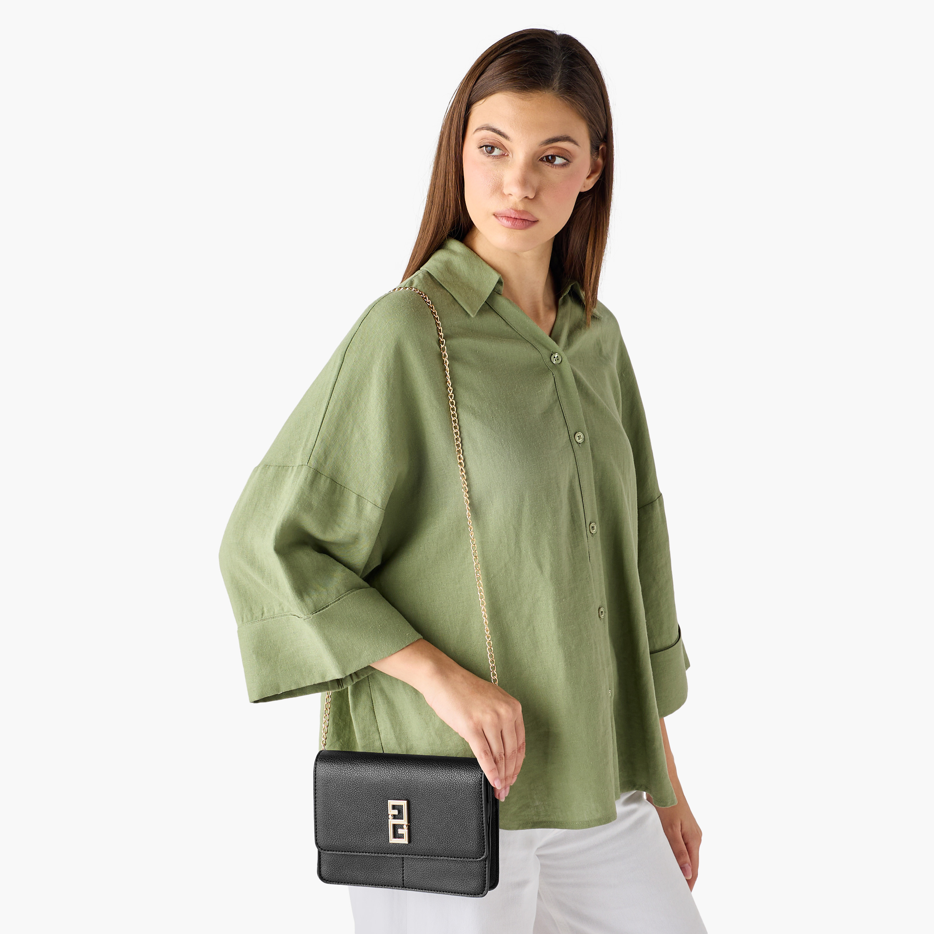 شنطة كروس بودي بزينة ميتالك مع حزام سلسلة للنساء من أدور سام-women-bagsandwallets-handbags-image-2