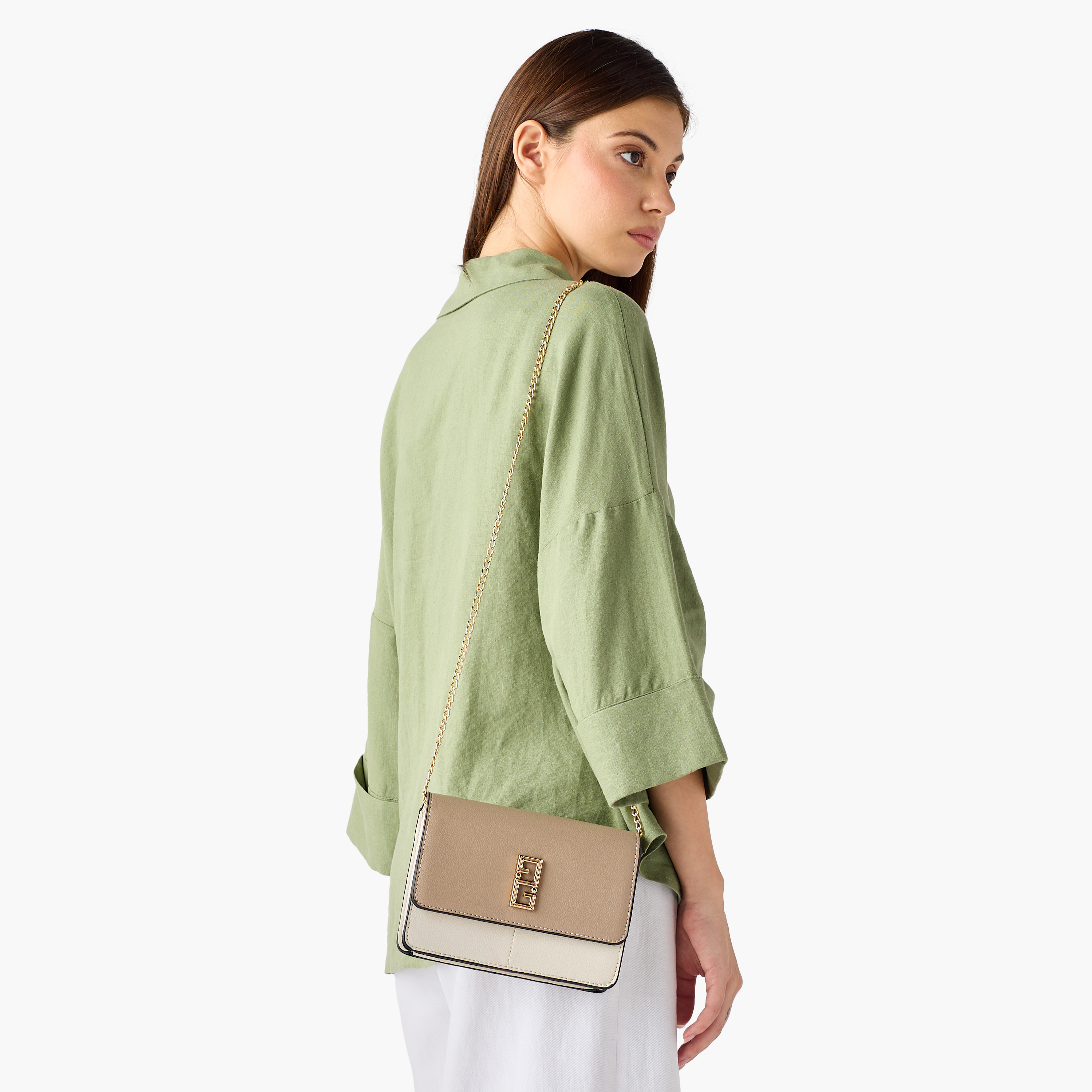 Adore Sam Metallic Accent Crossbody Bag with Chain Strap-women-bagsandwallets-handbags-image-2
