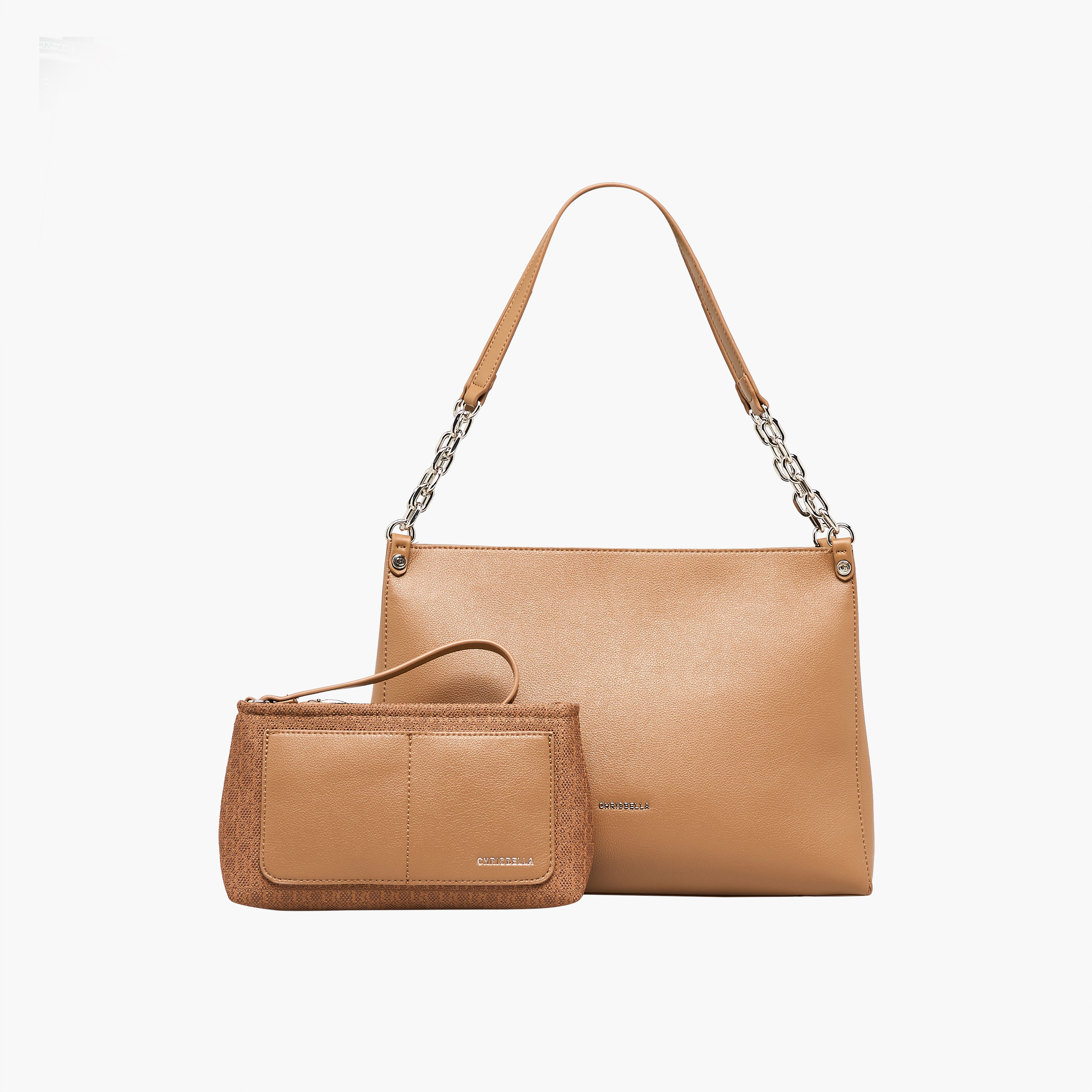 Adore Textured Tote Bag with Zip Closure-women-bagsandwallets-handbags-image-1