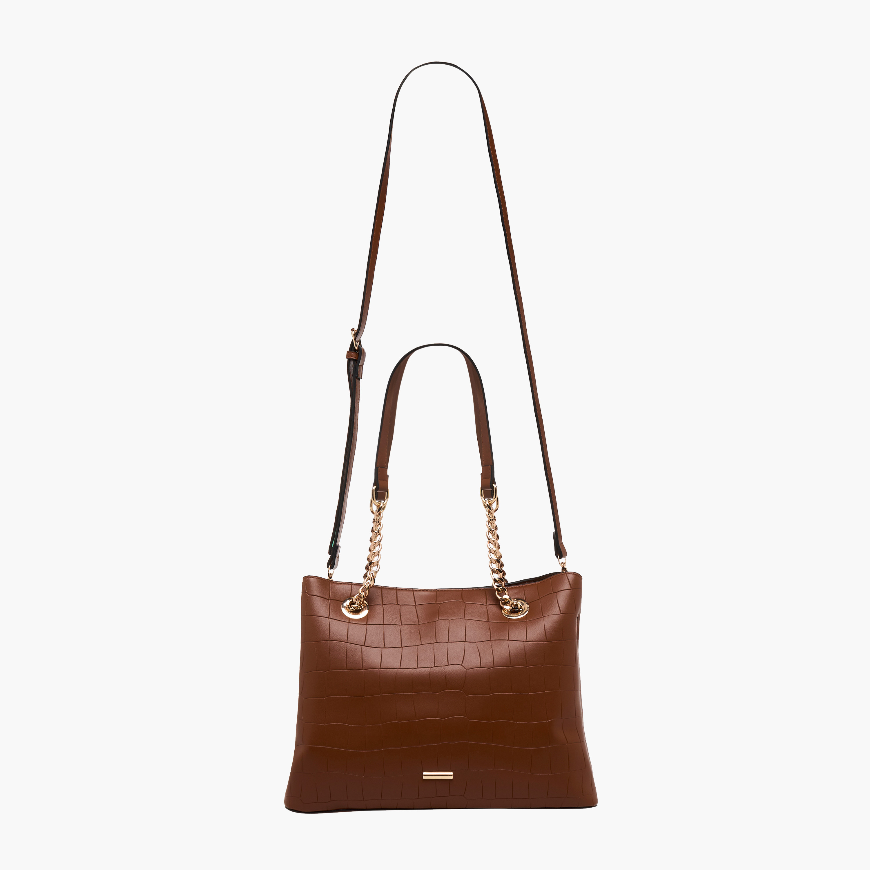 Adore Textured Tote Bag with Zip Closure-women-bagsandwallets-handbags-image-2