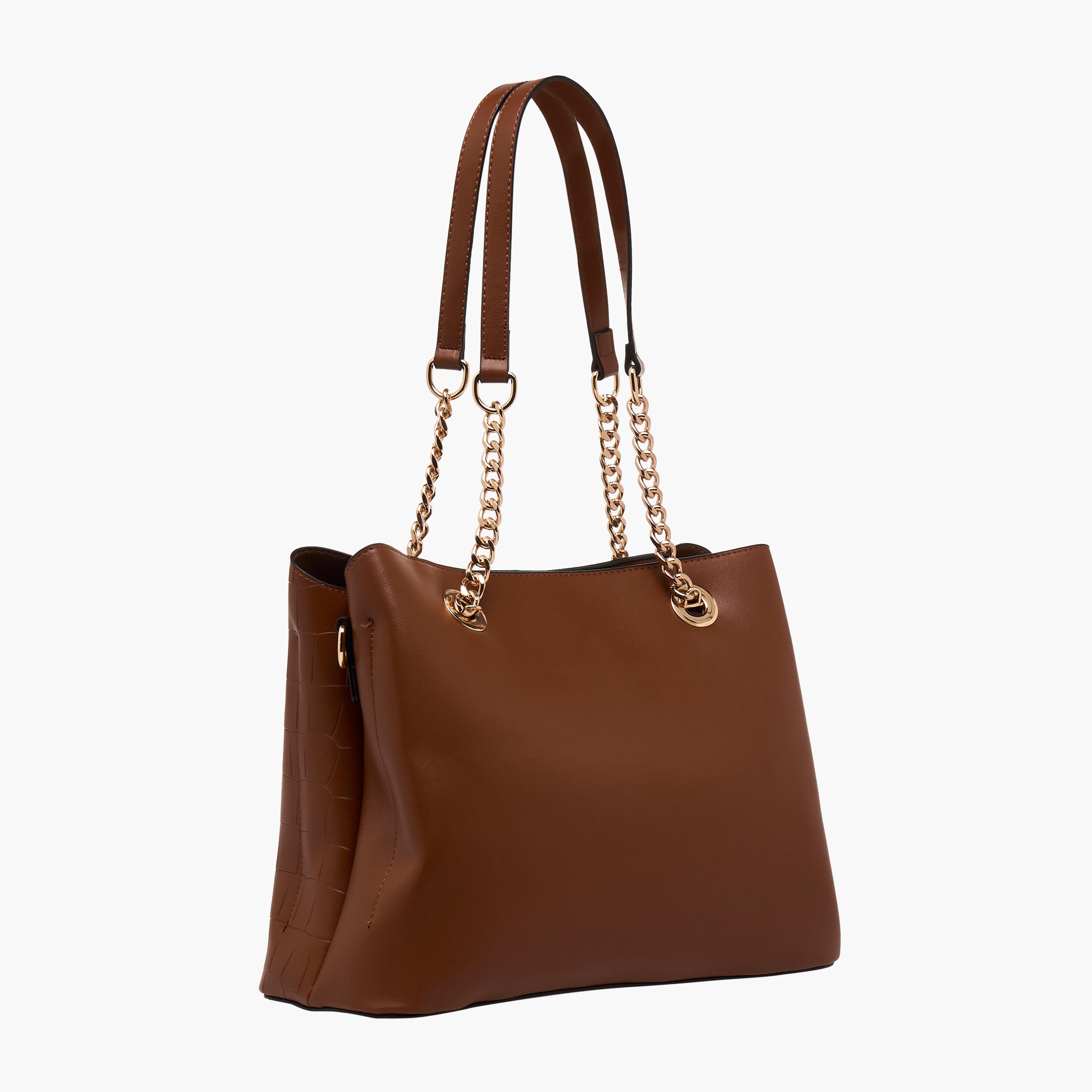 Adore Textured Tote Bag with Zip Closure-women-bagsandwallets-handbags-image-3