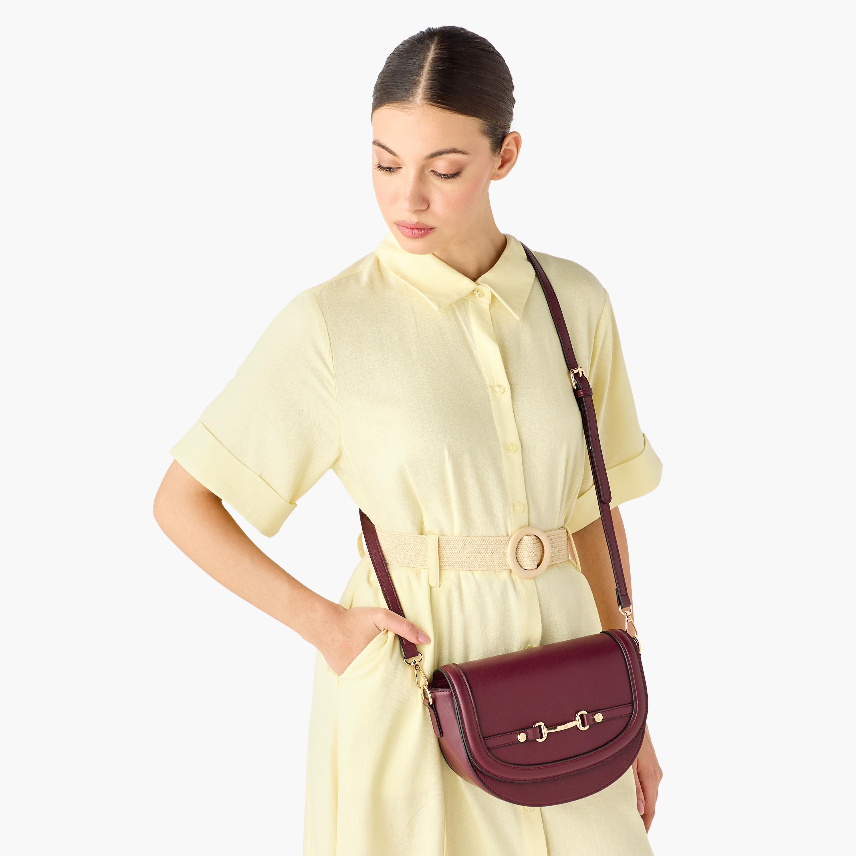 Adore SAM Metallic Detail Crossbody Bag with Adjustable Strap-women-bagsandwallets-handbags-image-2