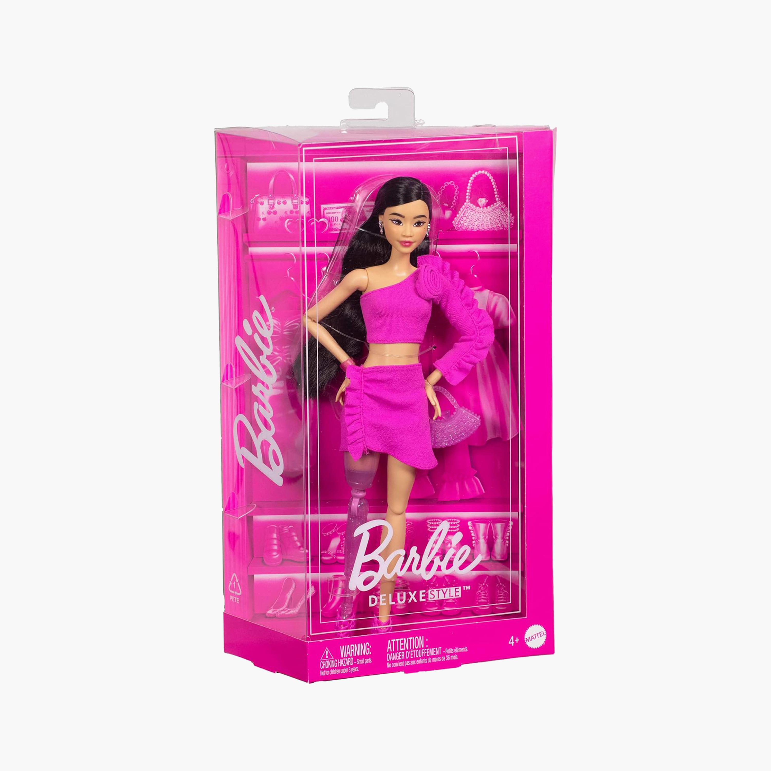 Barbie Deluxe Style Doll #2 in Barbiecore Outfit, Black Hair and Glittery Prosthetic Leg-toys-dollsandplaysets-dolls-image-6