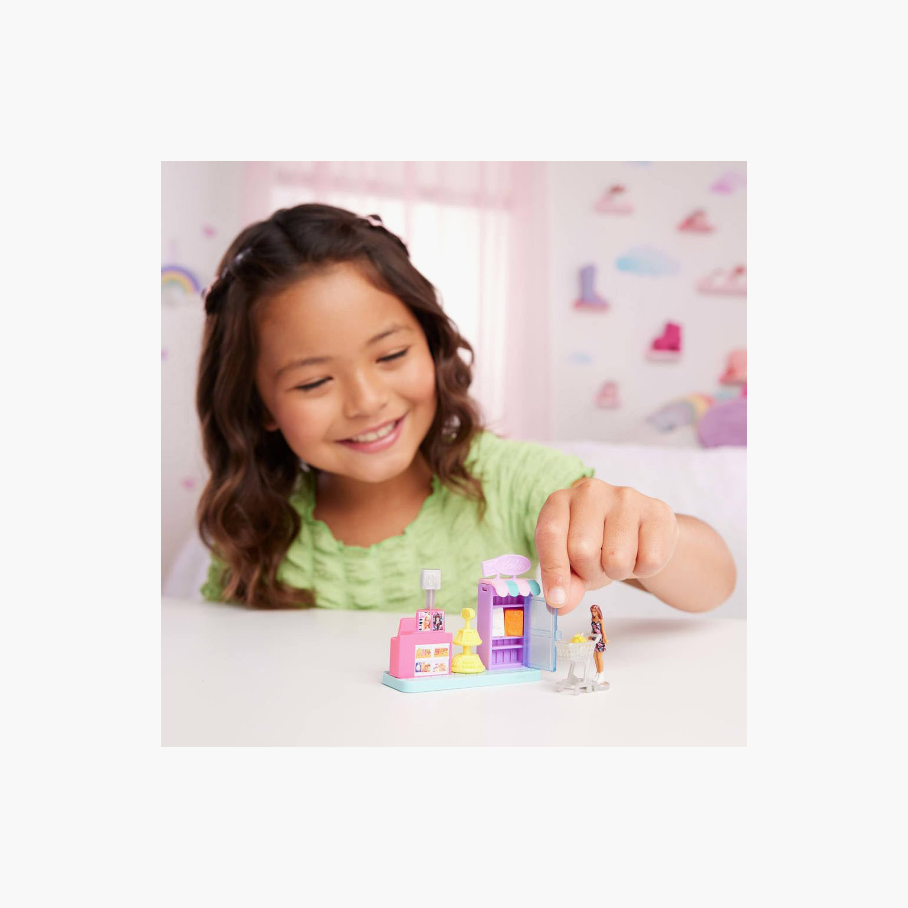 Mini Barbie Land Doll House Set: Dreamhouse with 1.5-inch Doll, Elevator & Pool (Styles May Vary)-toys-dollsandplaysets-dollplaysets-image-4
