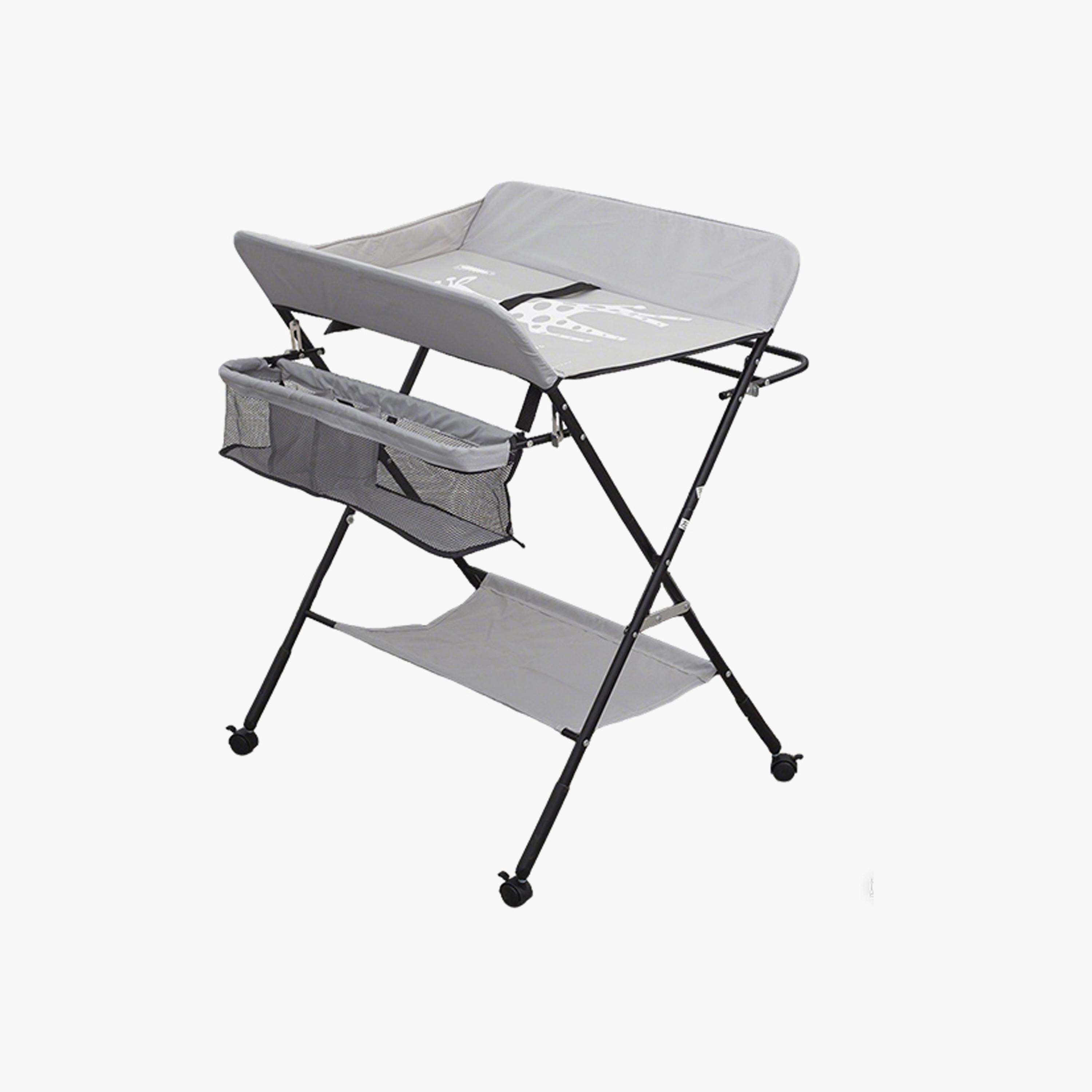 Kikibebe Babycare Diaper Changing Table with Wheels - Grey-baby-bathandcare-changingtables-image-1