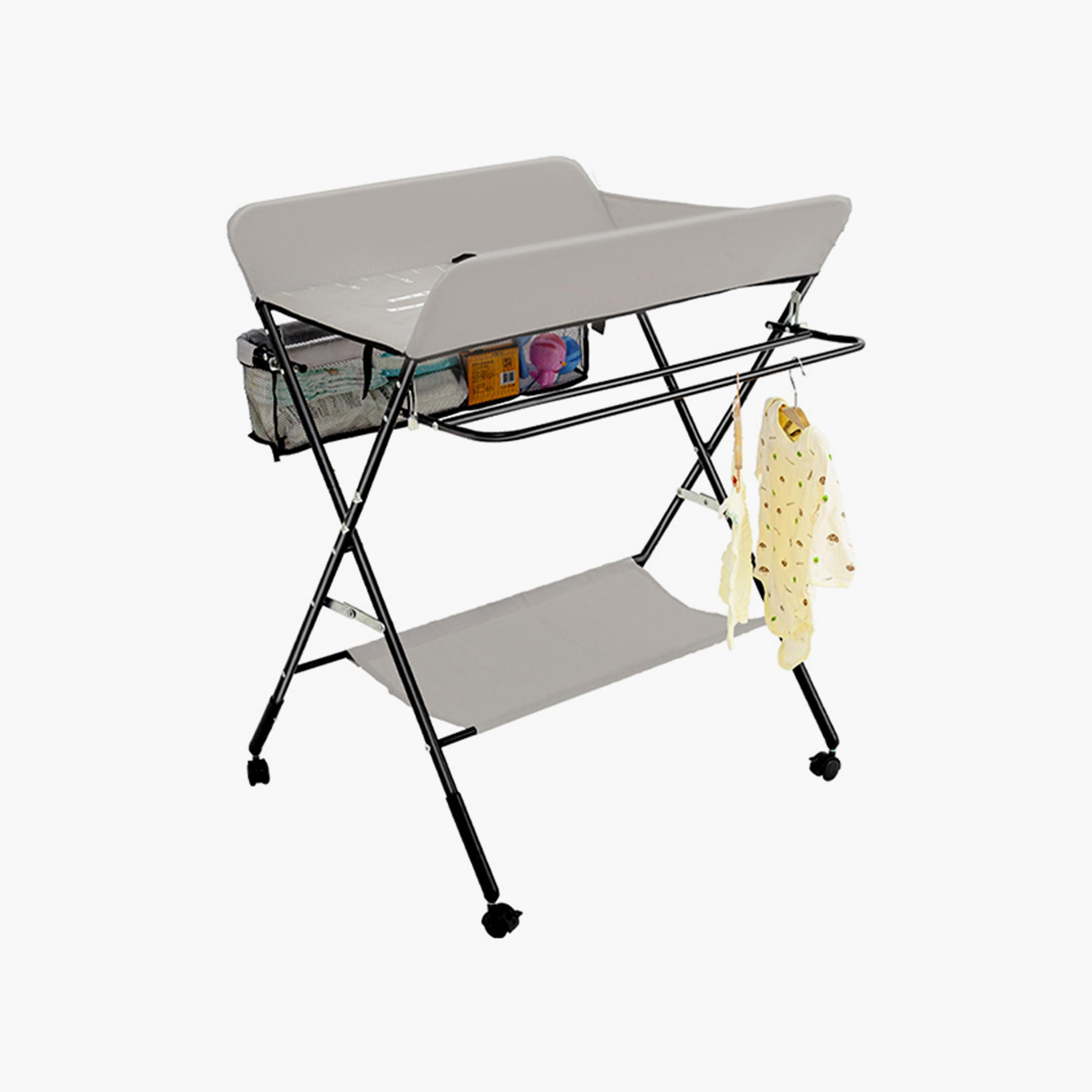 Kikibebe Babycare Diaper Changing Table with Wheels - Grey-baby-bathandcare-changingtables-image-2