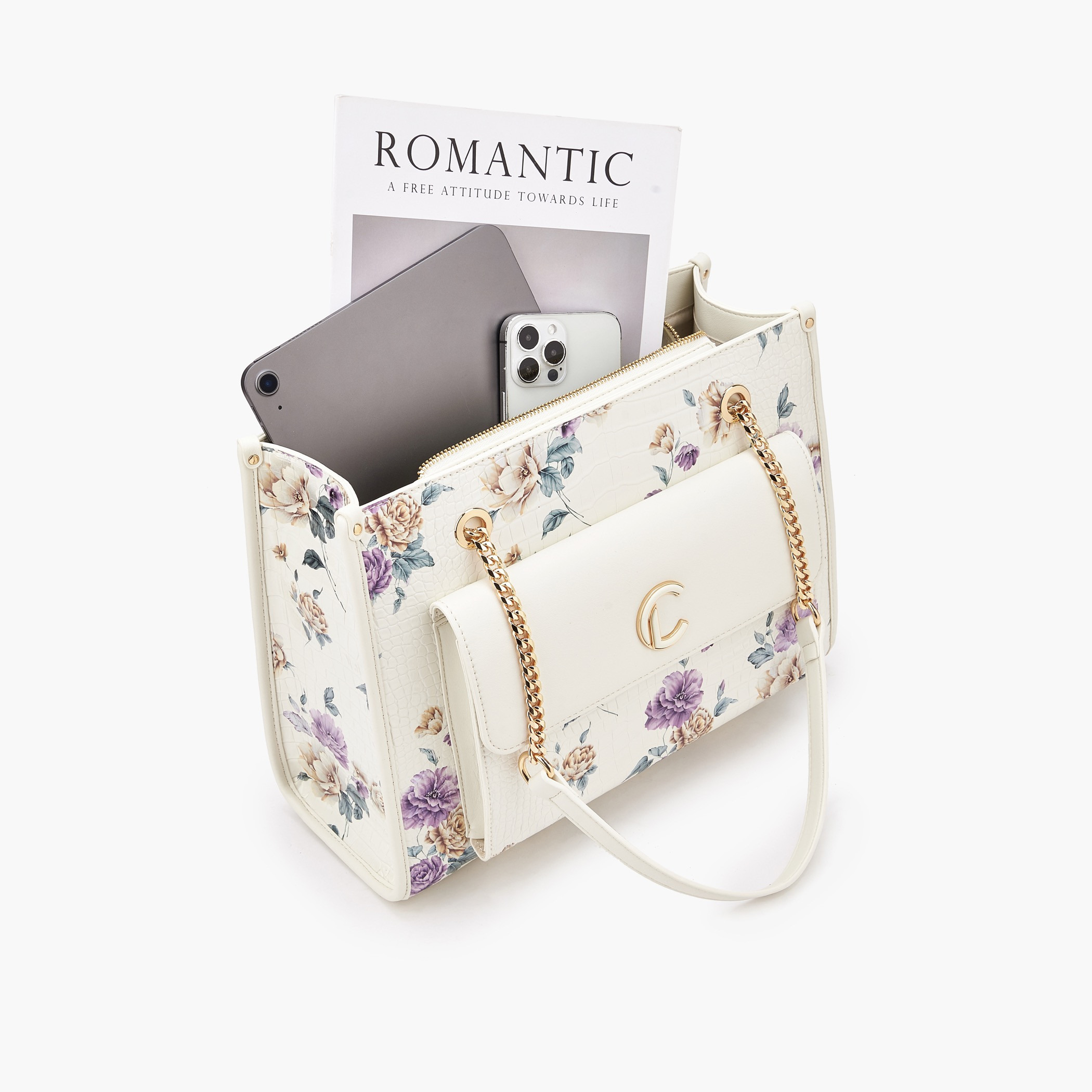 Le Confort Floral Print Tote Bag with Double Handles-women-bagsandwallets-handbags-image-7