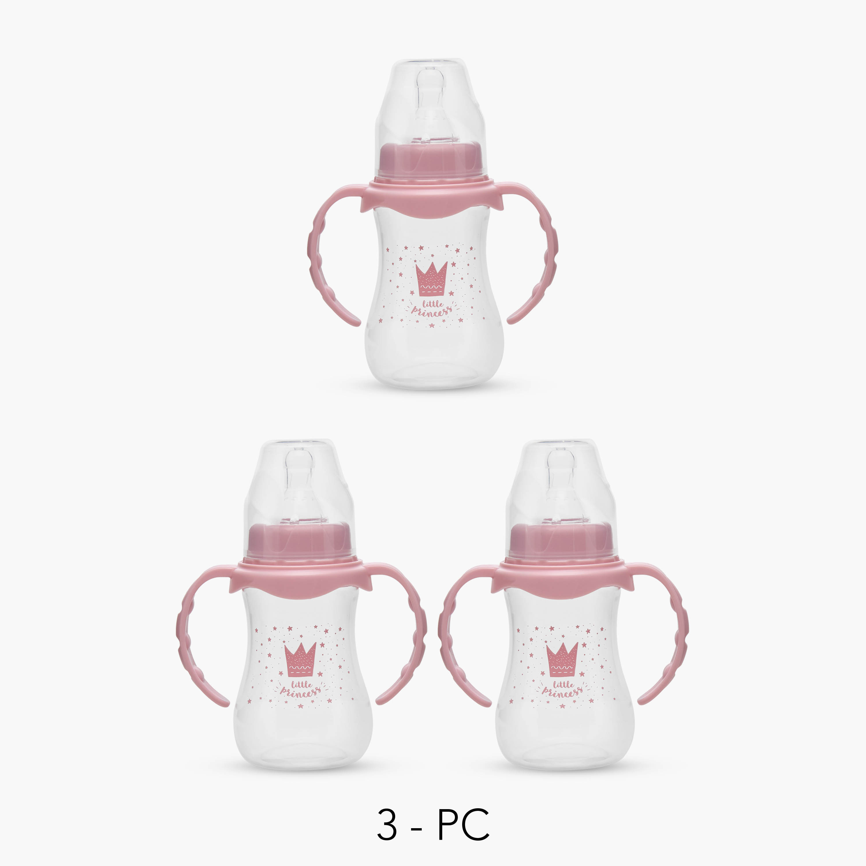 رضاعات بمقبض من جونيورز - عبوة 3 قطع - 3 شهور فأكثر-baby-feeding-feedingbottles-bottlesandteats-image-1
