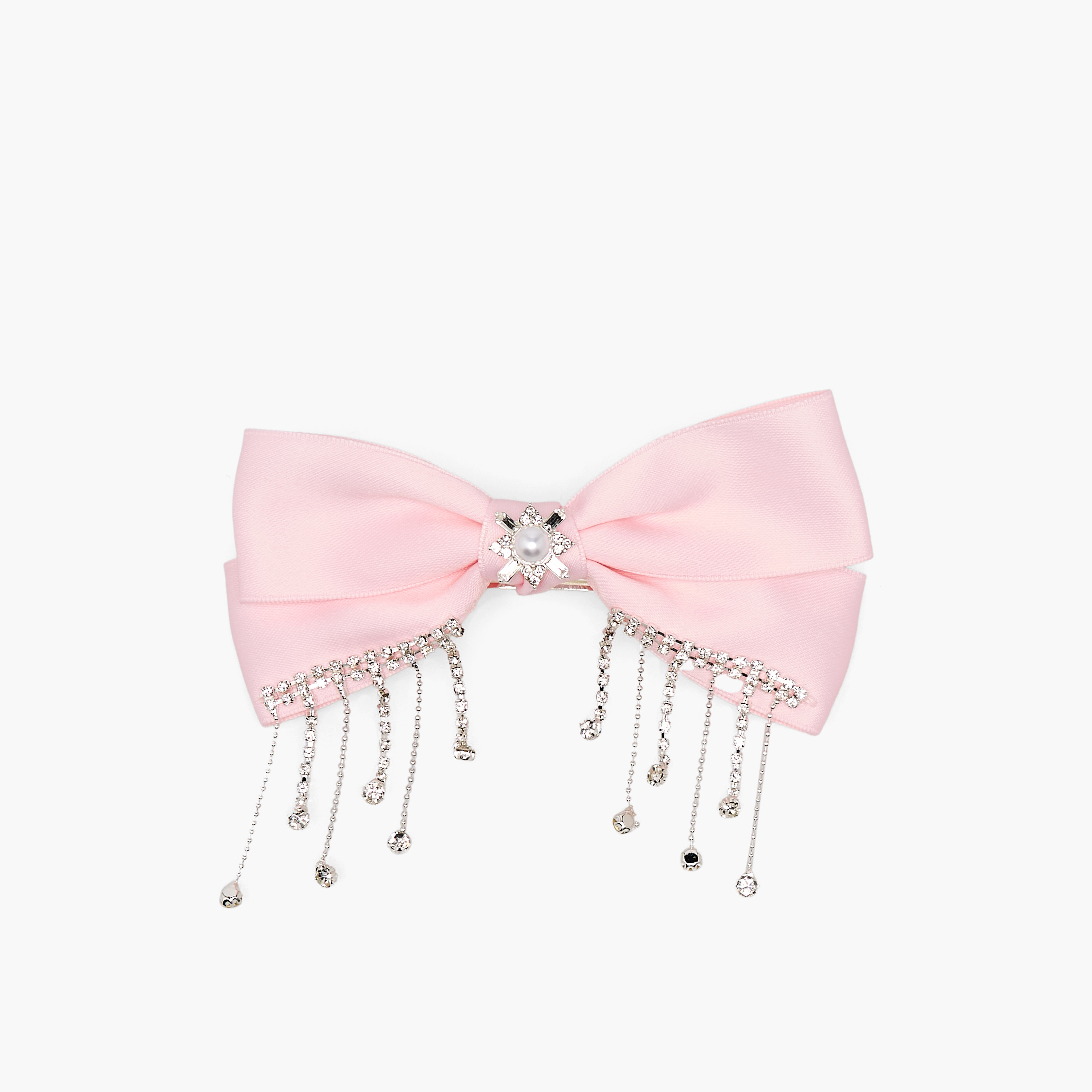 Bow Barrette Hair Clamp with Pearl Embellishment-women-hairaccessories-clips-image-1