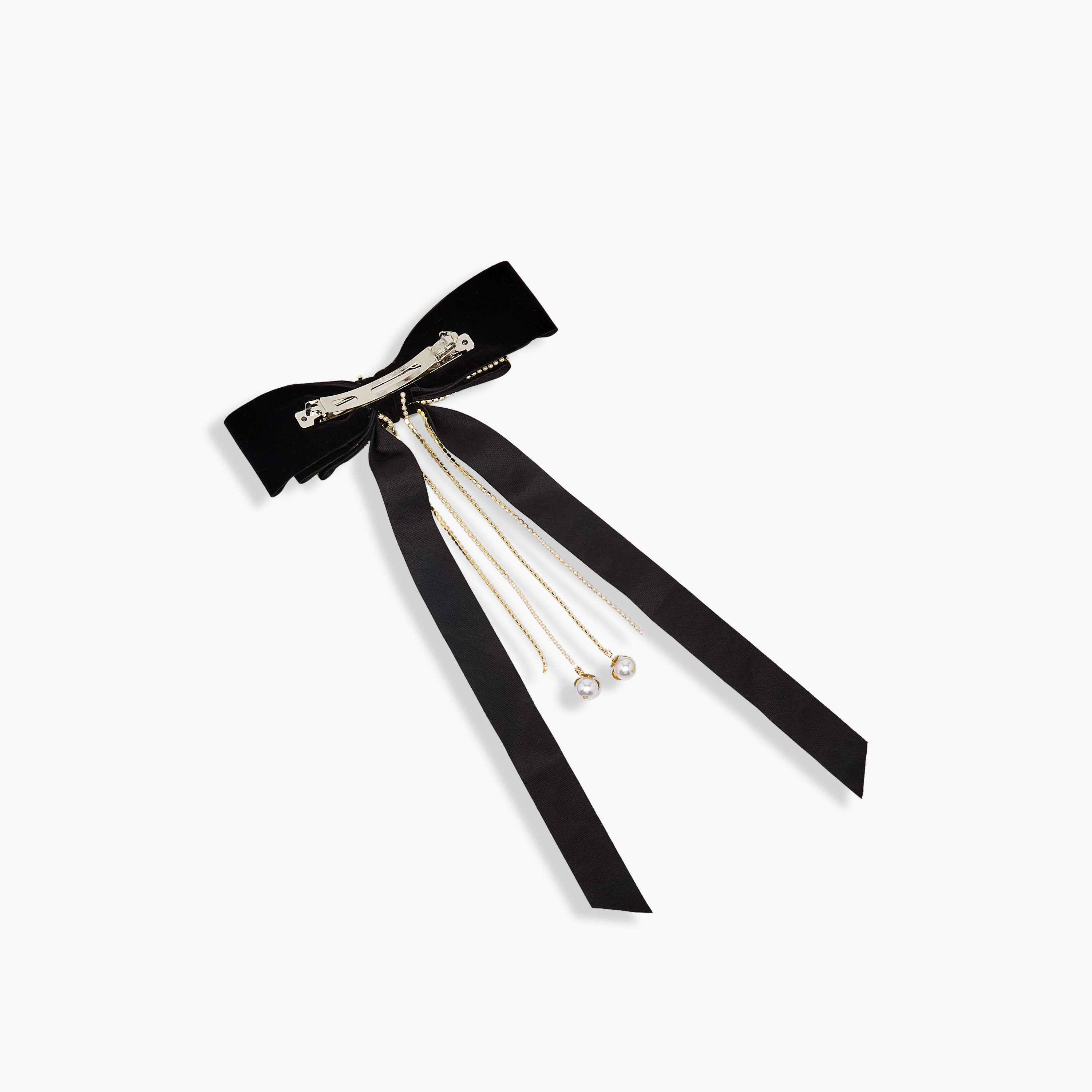 Bow Barrette Hair Clip with Pearl Embellishment-women-hairaccessories-clips-image-4