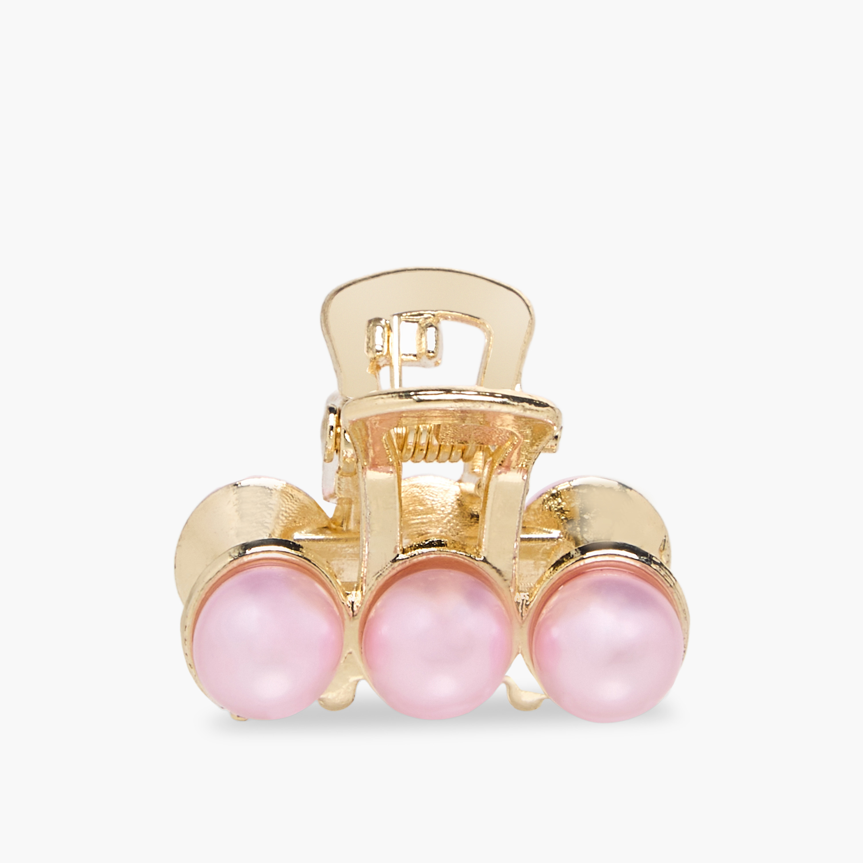 Pack of 3 Metallic Hair Clamps with Pearl Detail-women-hairaccessories-clamps-image-2