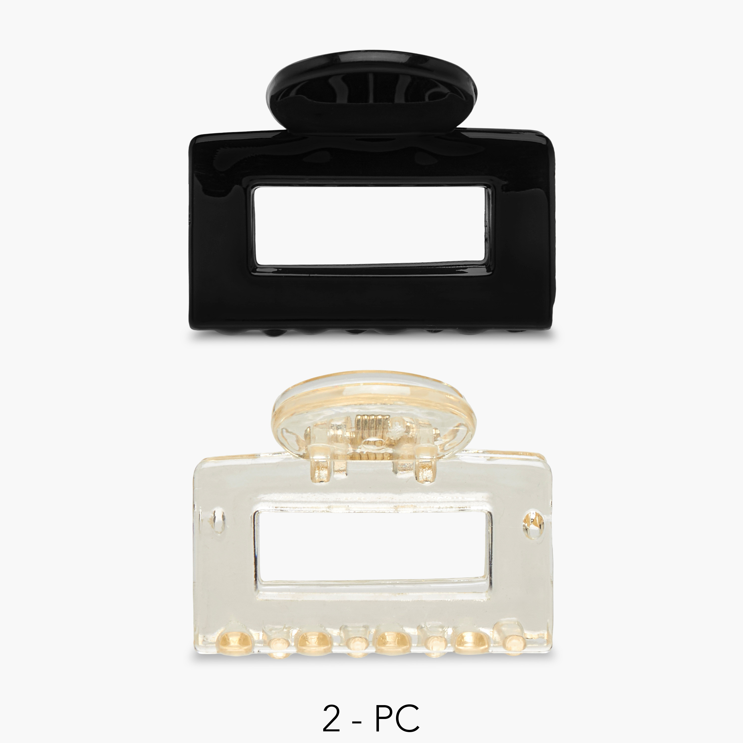 Pack of 2 Rectangular Hair Clamp with Cutout Design-women-hairaccessories-clamps-image-1