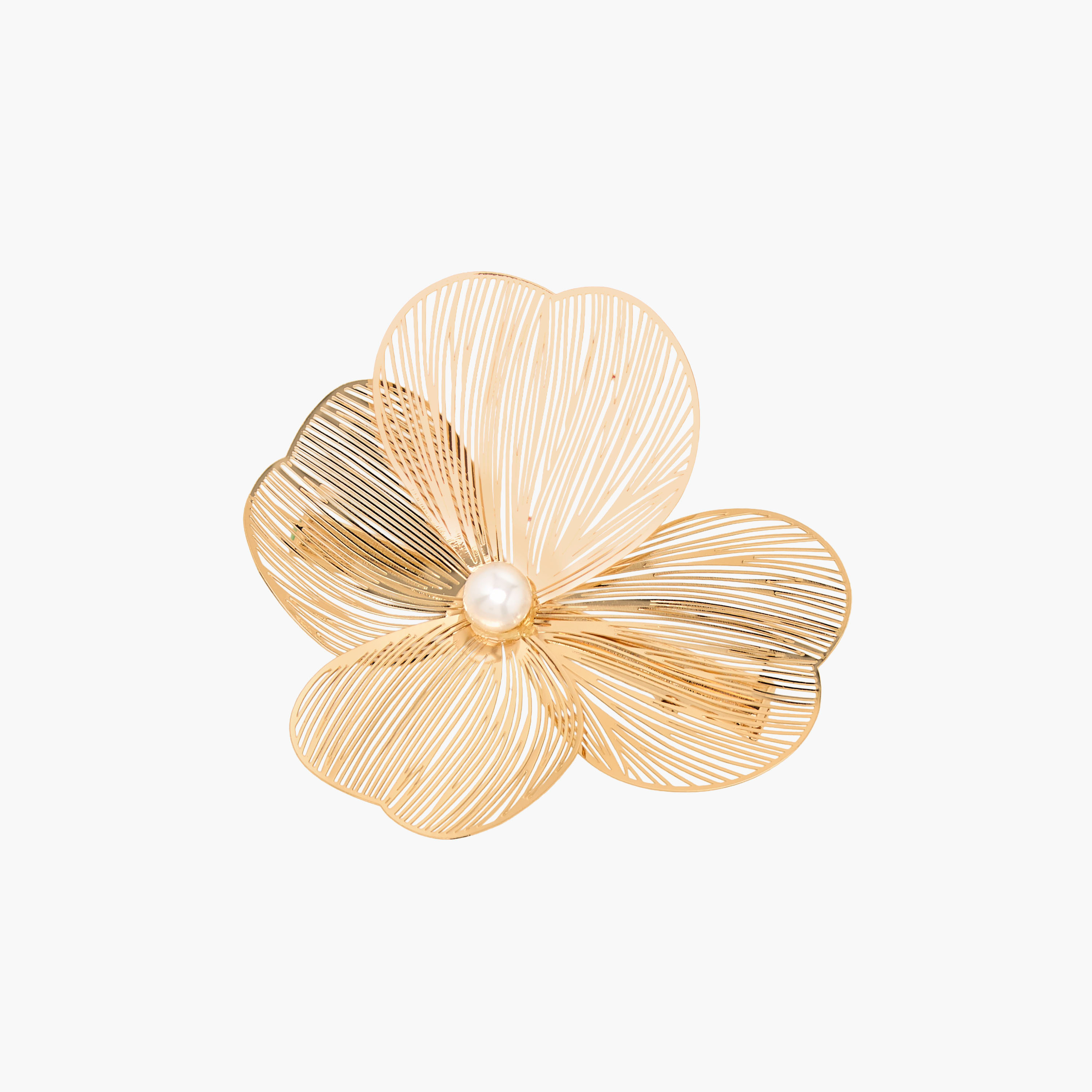 Floral Hair Clip with Pearl Embellishment-women-hairaccessories-clips-image-3