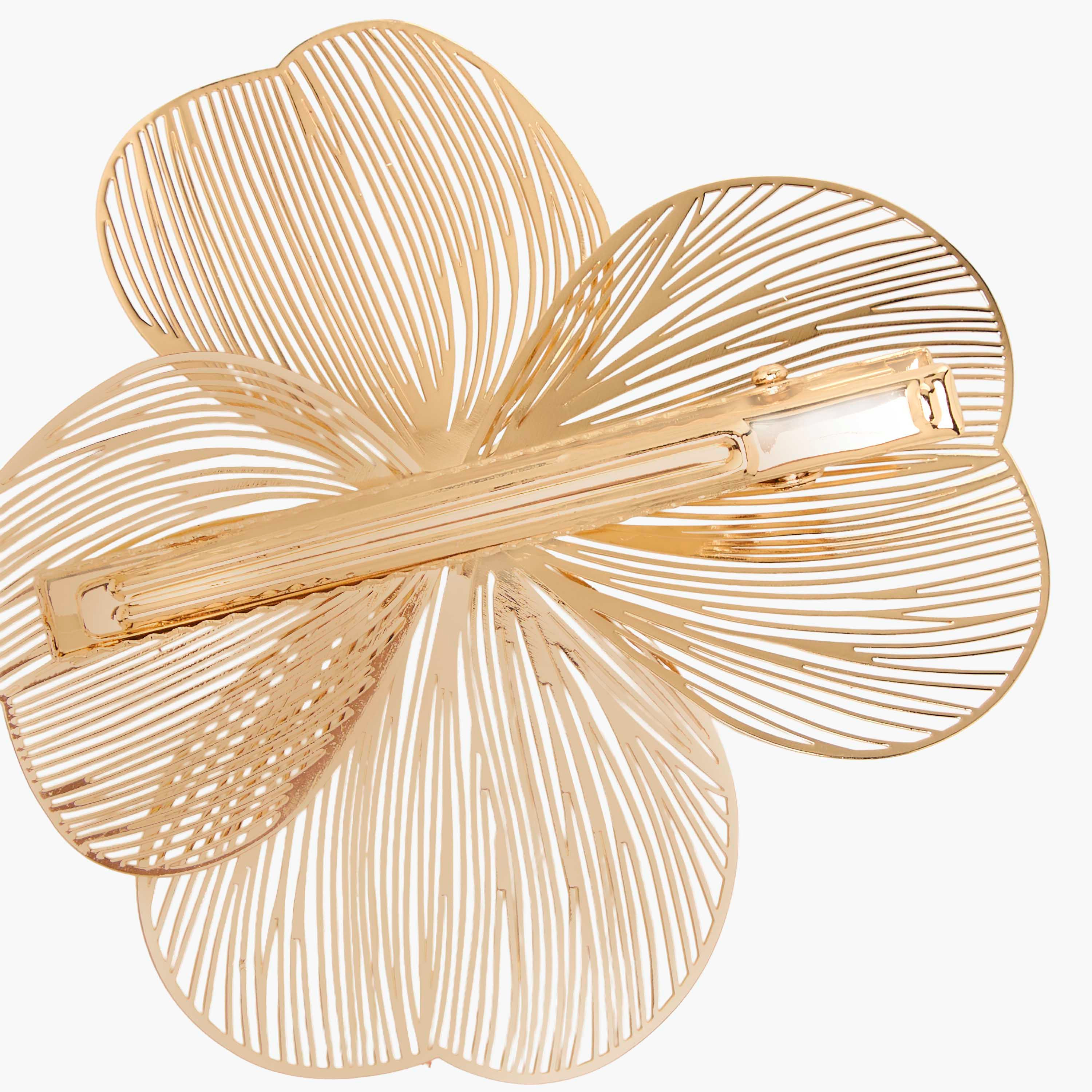 Floral Hair Clip with Pearl Embellishment-women-hairaccessories-clips-image-5