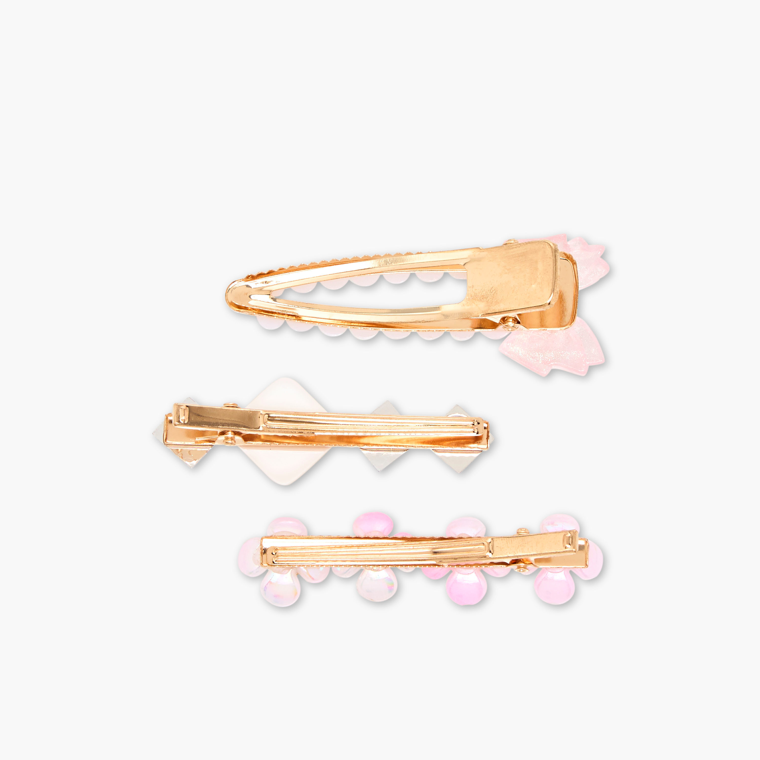 Pack of 3 Metal Embellished Hair Clip-women-hairaccessories-clips-image-2