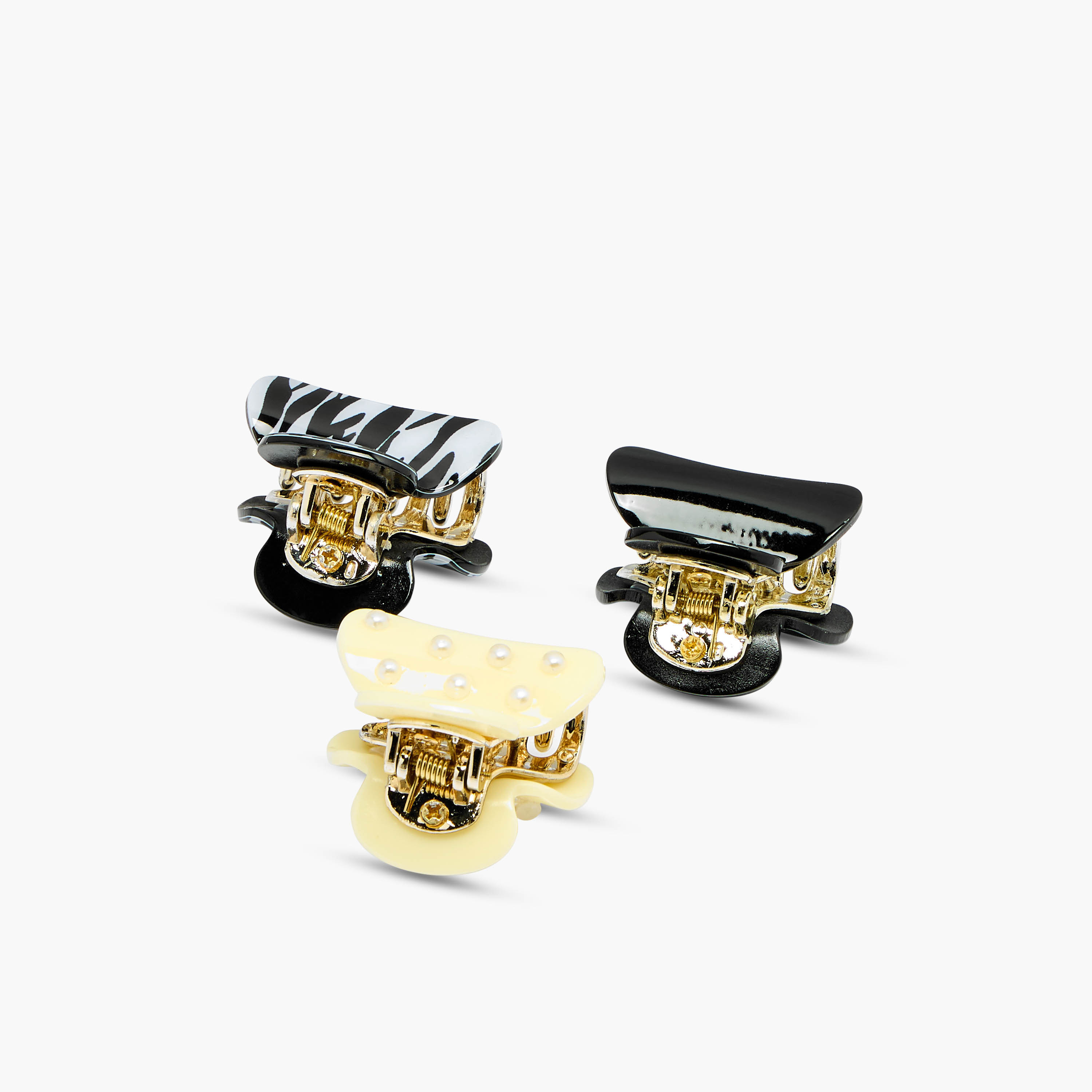 Pack of 3 Curved Shape Hair Clamps with Assorted Design-women-hairaccessories-bands-image-5
