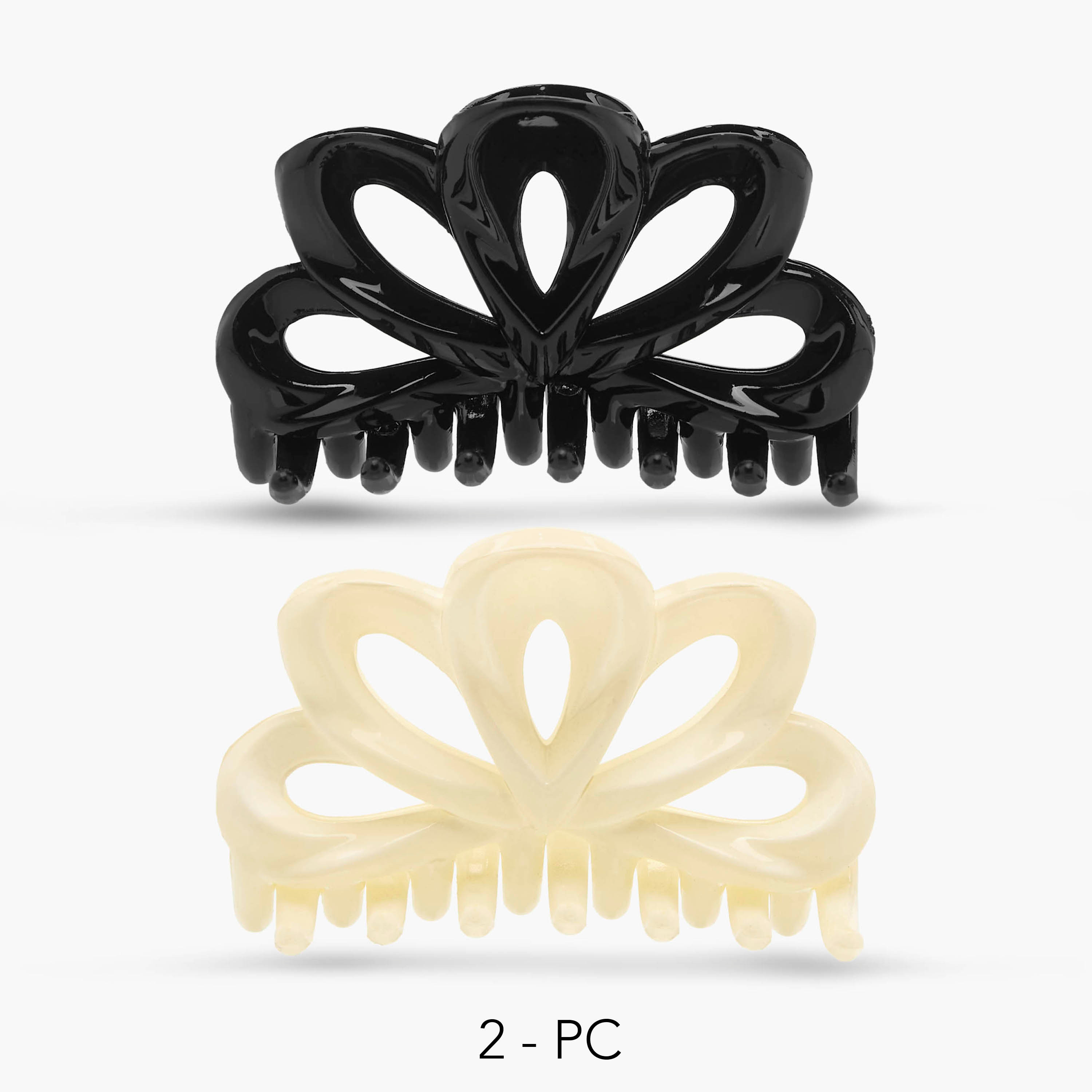 Pack of 2 Floral Hair Clamps with Matte Finish-women-hairaccessories-clamps-image-1