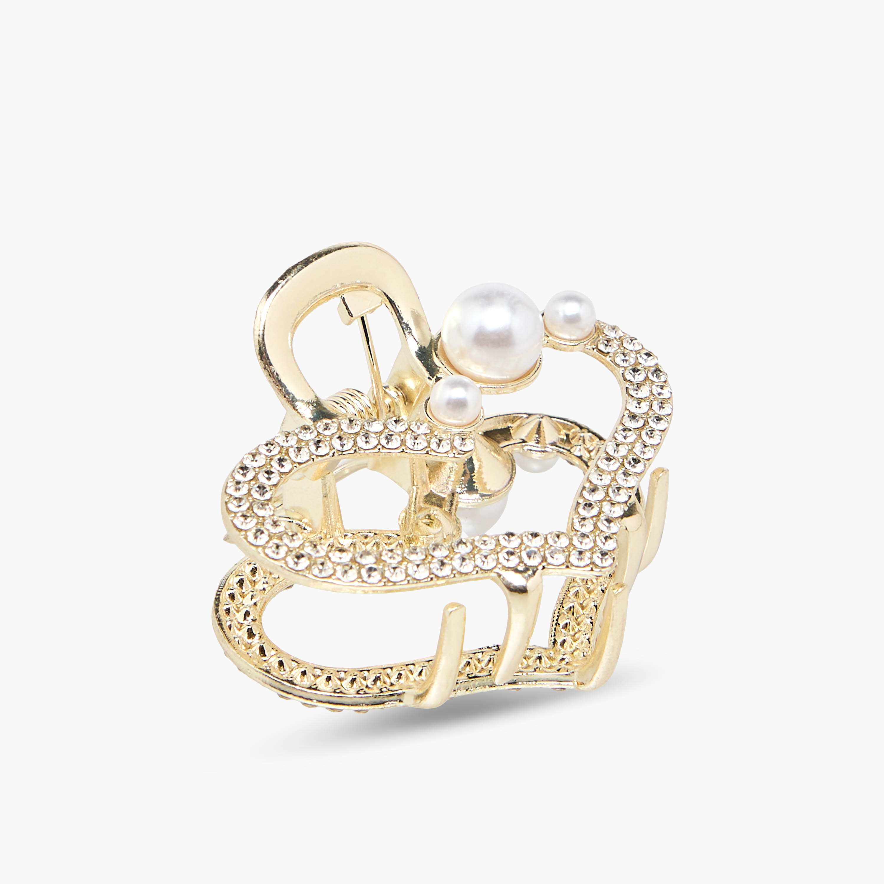 Heart Hair Clamp with Embellished Detail-women-hairaccessories-clamps-image-1