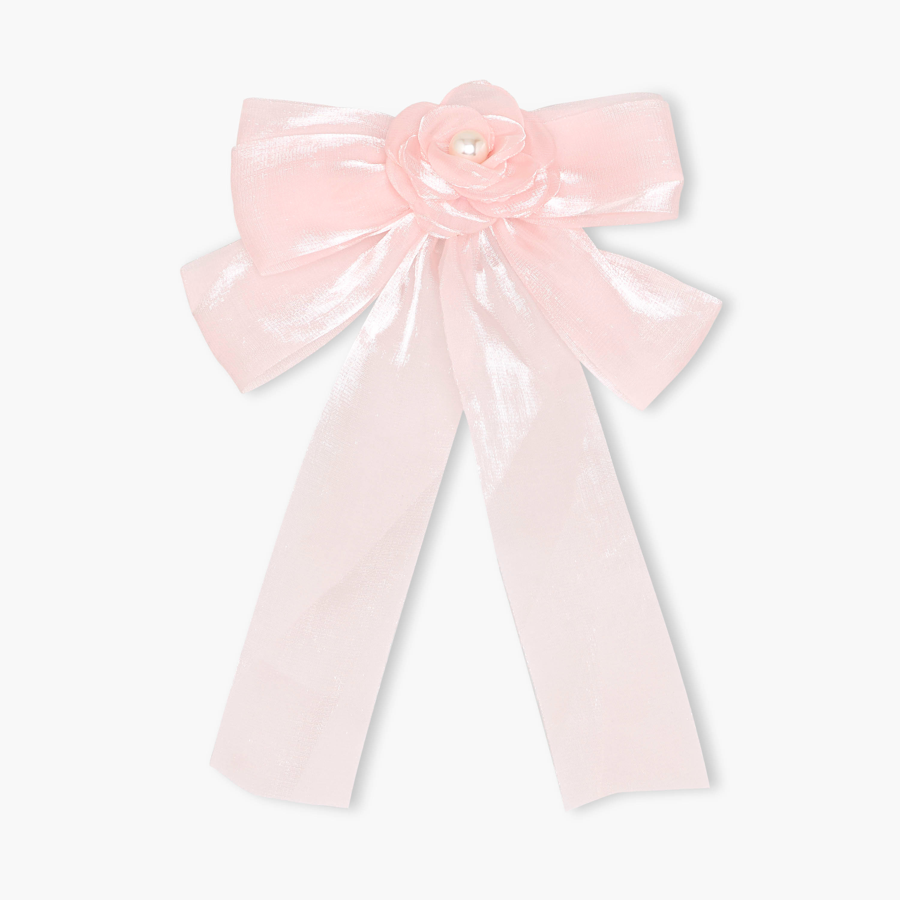 Bow Barrette Hair Clip with Pearl Embellishment-women-hairaccessories-clips-image-1