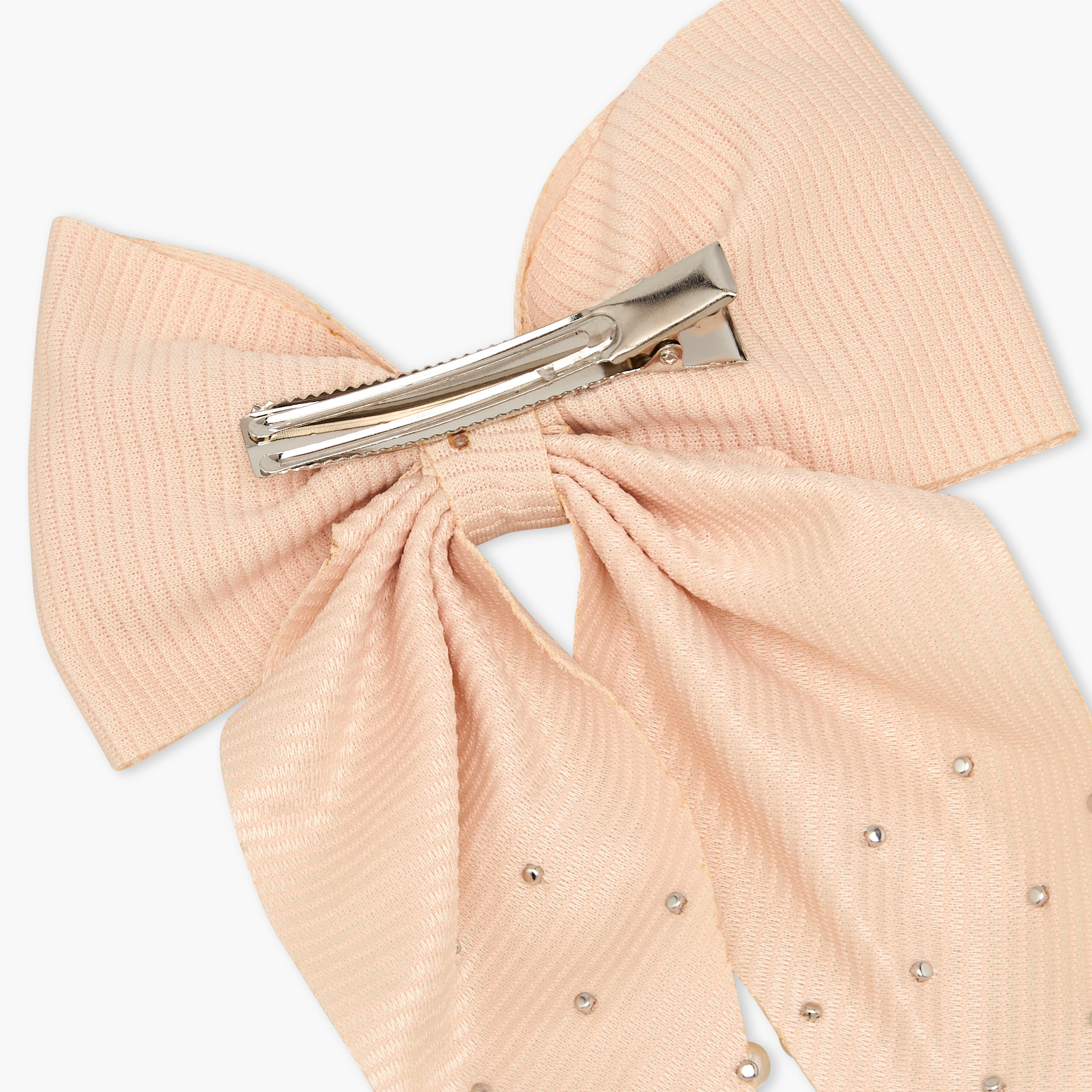 Bow Hair Clip with Pearl Embellished Design-women-hairaccessories-clips-image-4