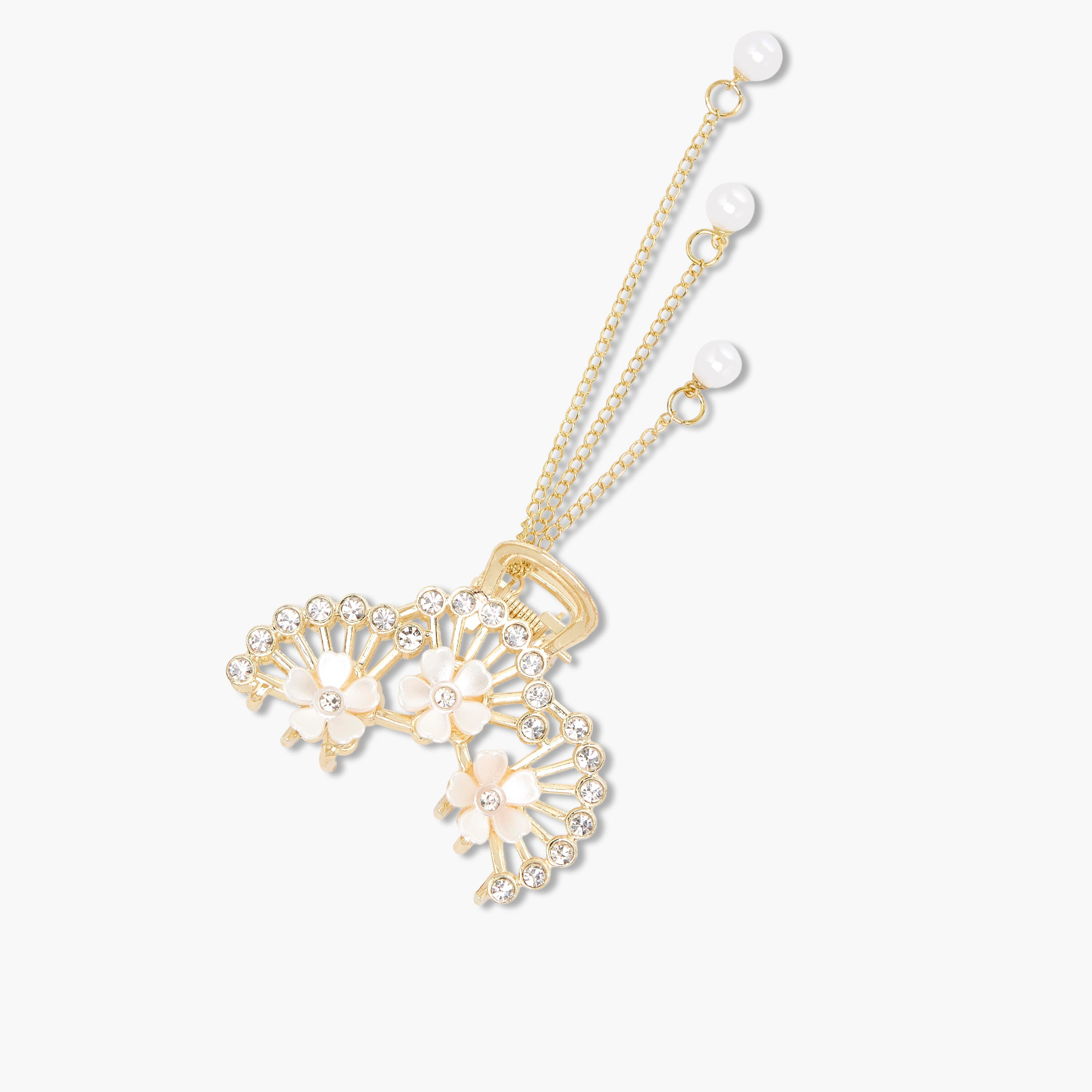 Curved Hair Clamp with Stone Embellished Design-women-hairaccessories-clamps-image-2