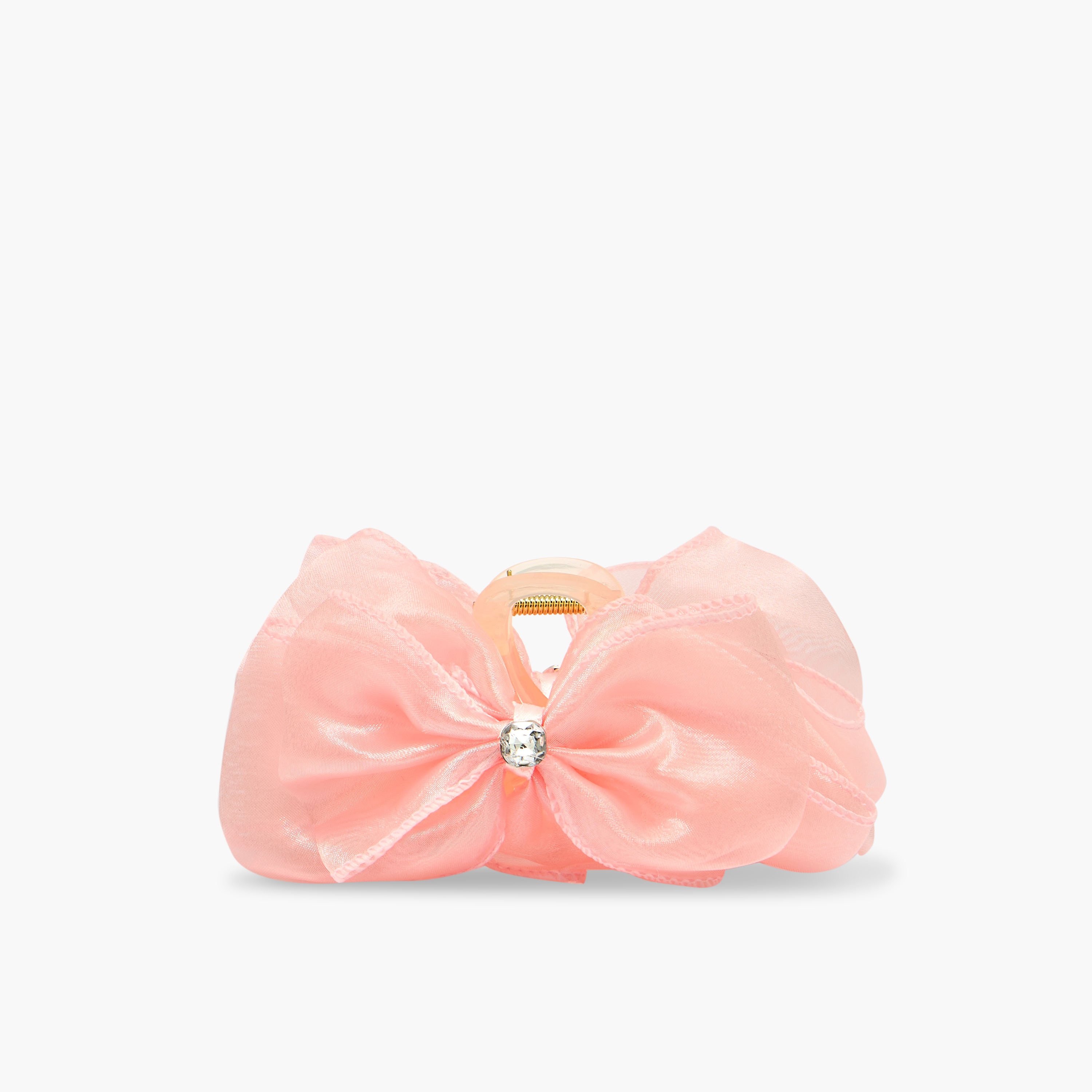 Bow Shape Hair Clamp with Stone Embellishment-women-hairaccessories-clamps-image-1