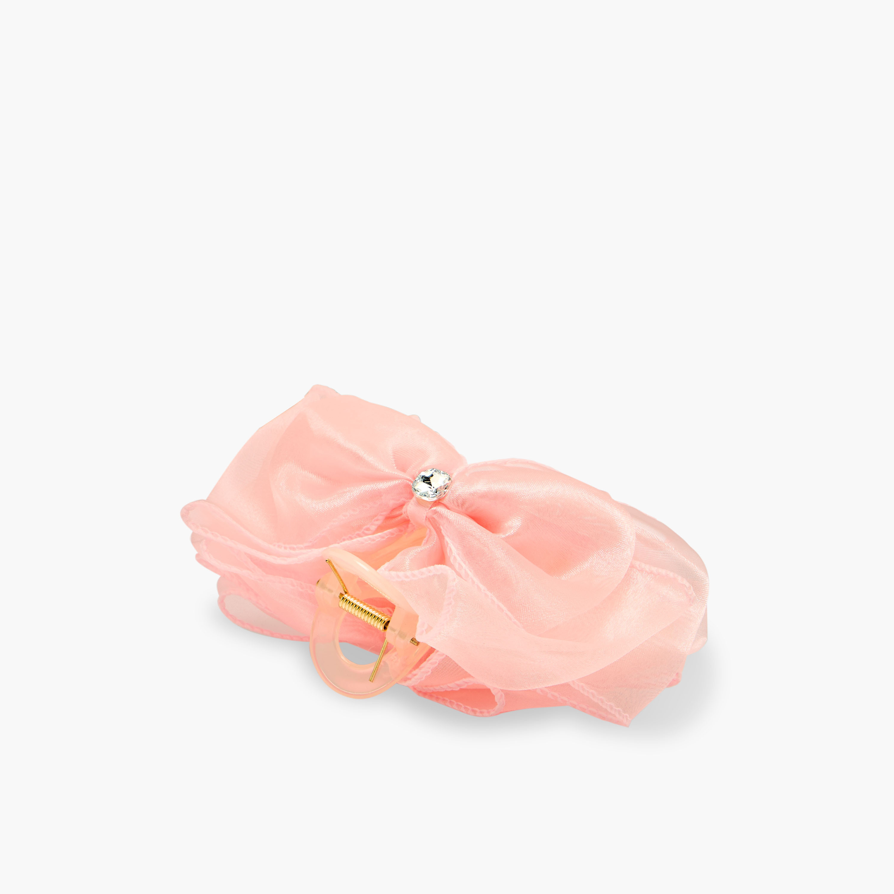 Bow Shape Hair Clamp with Stone Embellishment-women-hairaccessories-clamps-image-2