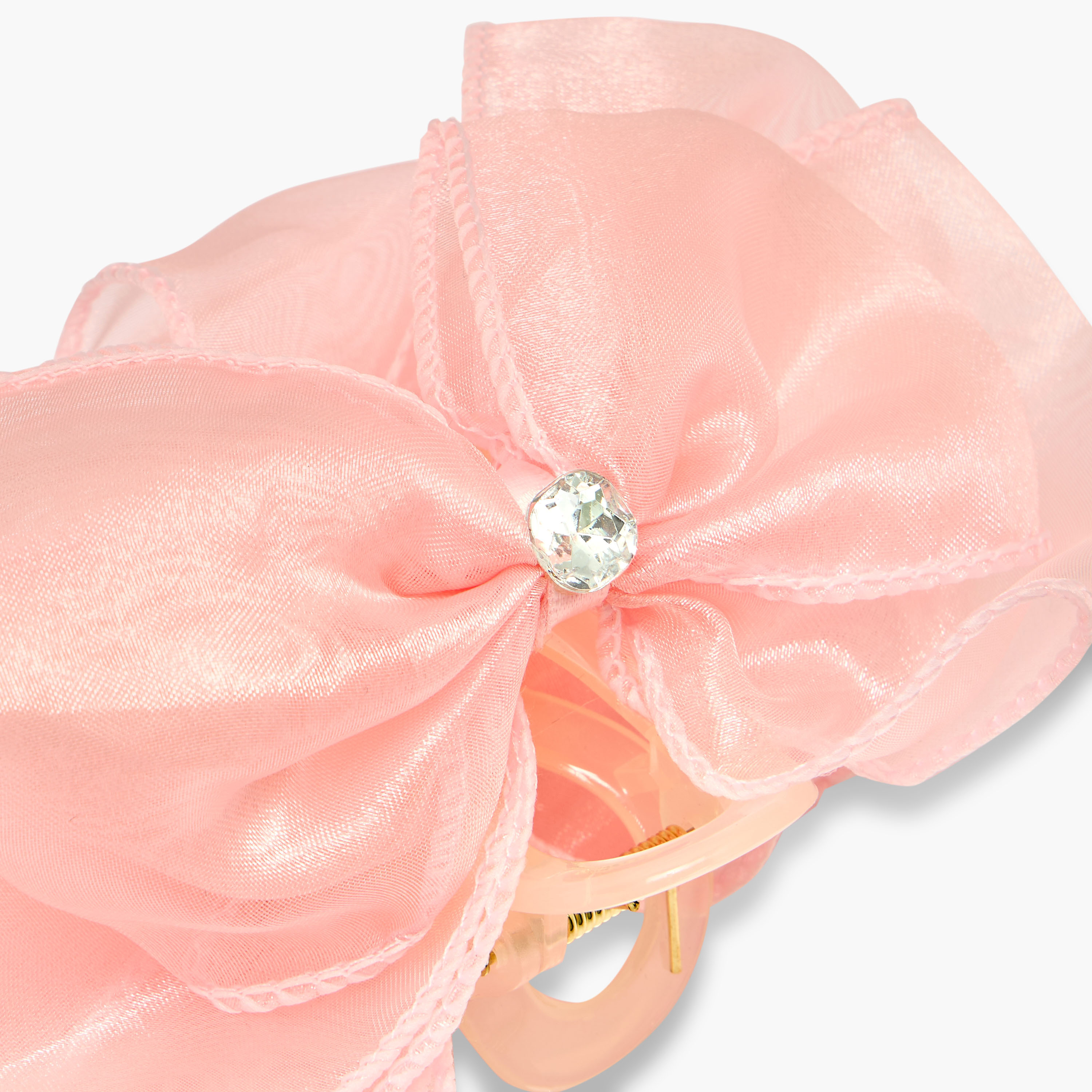 Bow Shape Hair Clamp with Stone Embellishment-women-hairaccessories-clamps-image-4