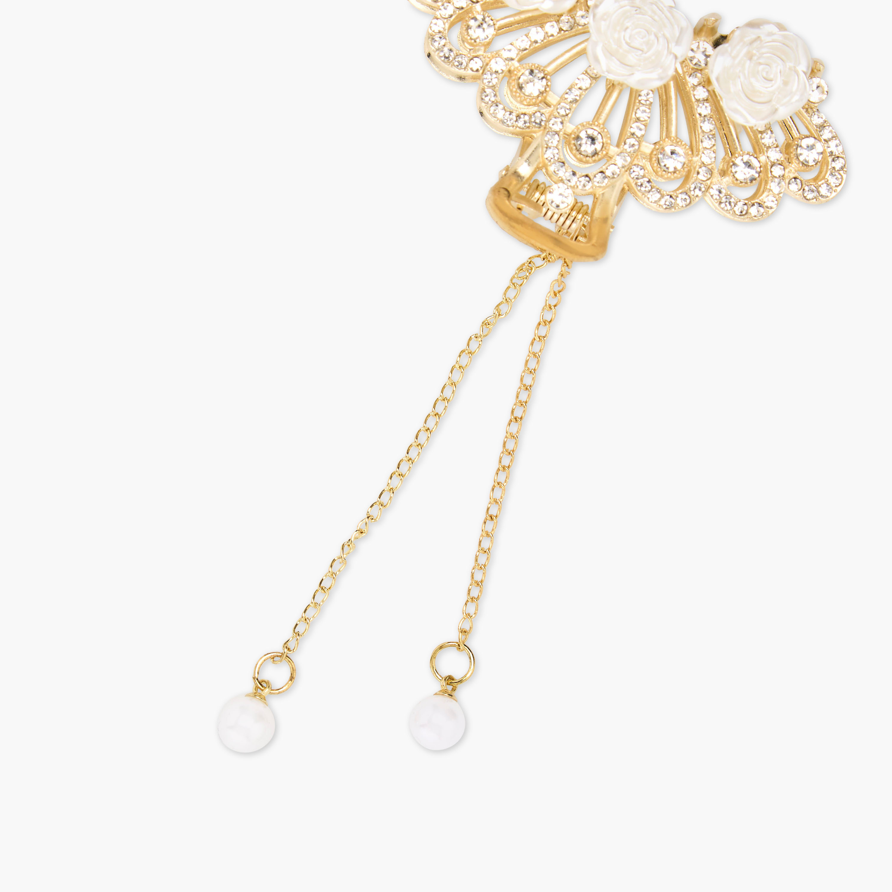 Curved Hair Clamp with Stone Embellished Design-women-hairaccessories-clamps-image-3