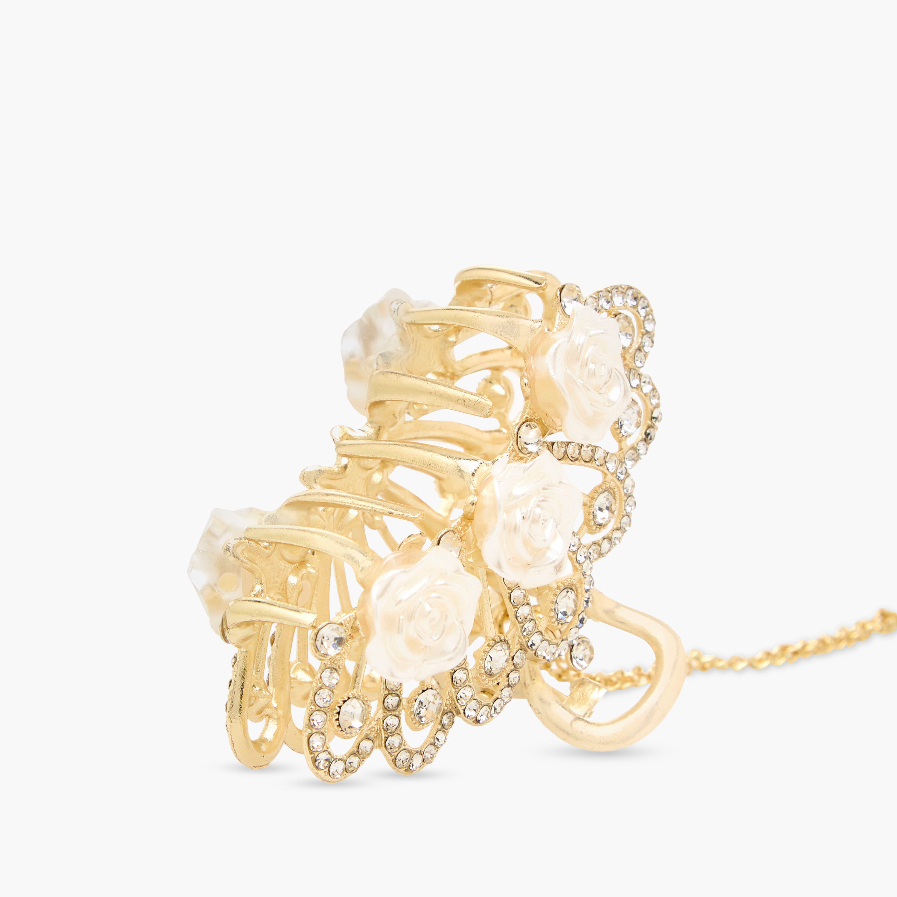 Curved Hair Clamp with Stone Embellished Design-women-hairaccessories-clamps-image-4
