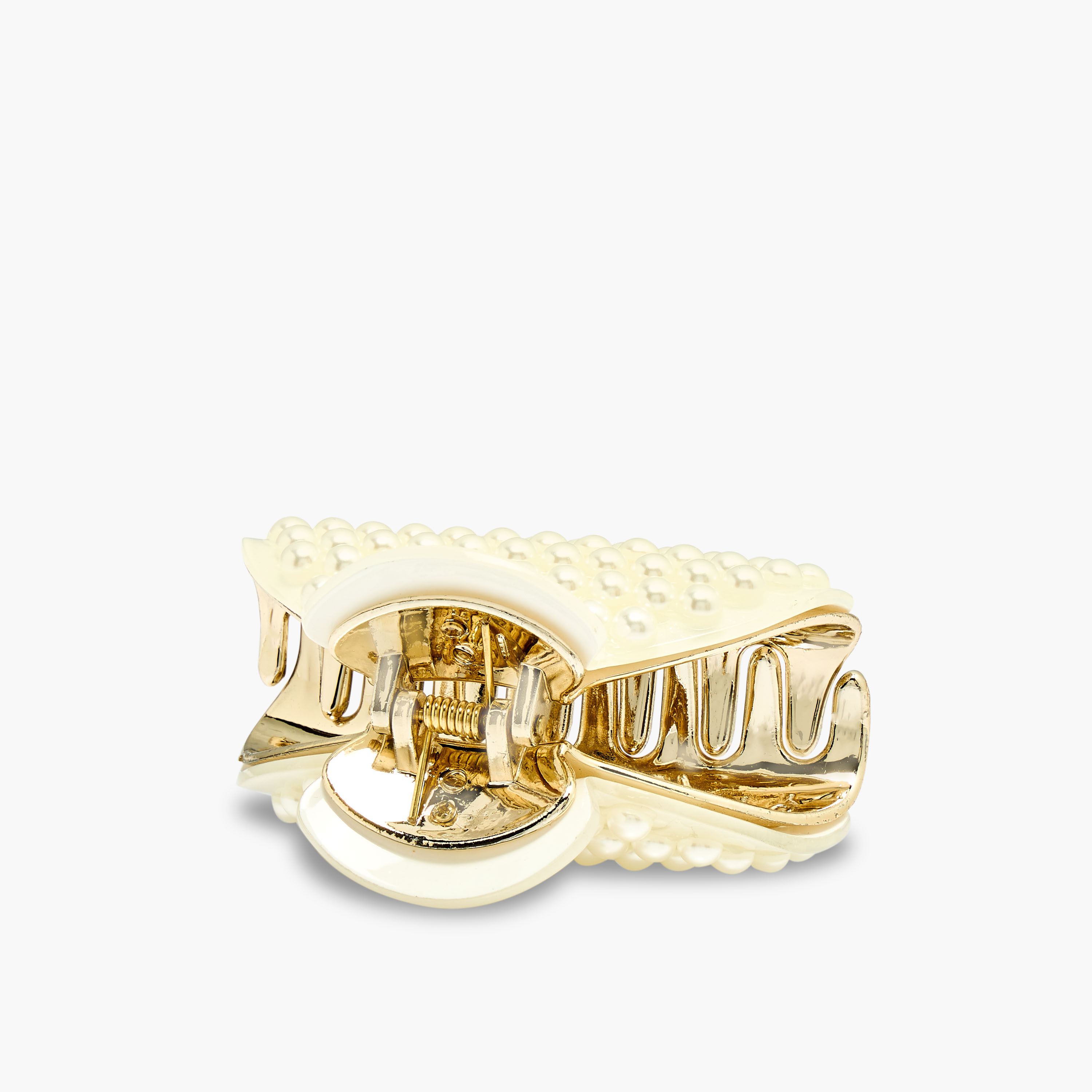 Curved Shape Hair Clamp with Pearl Embellishments-women-hairaccessories-clamps-image-2