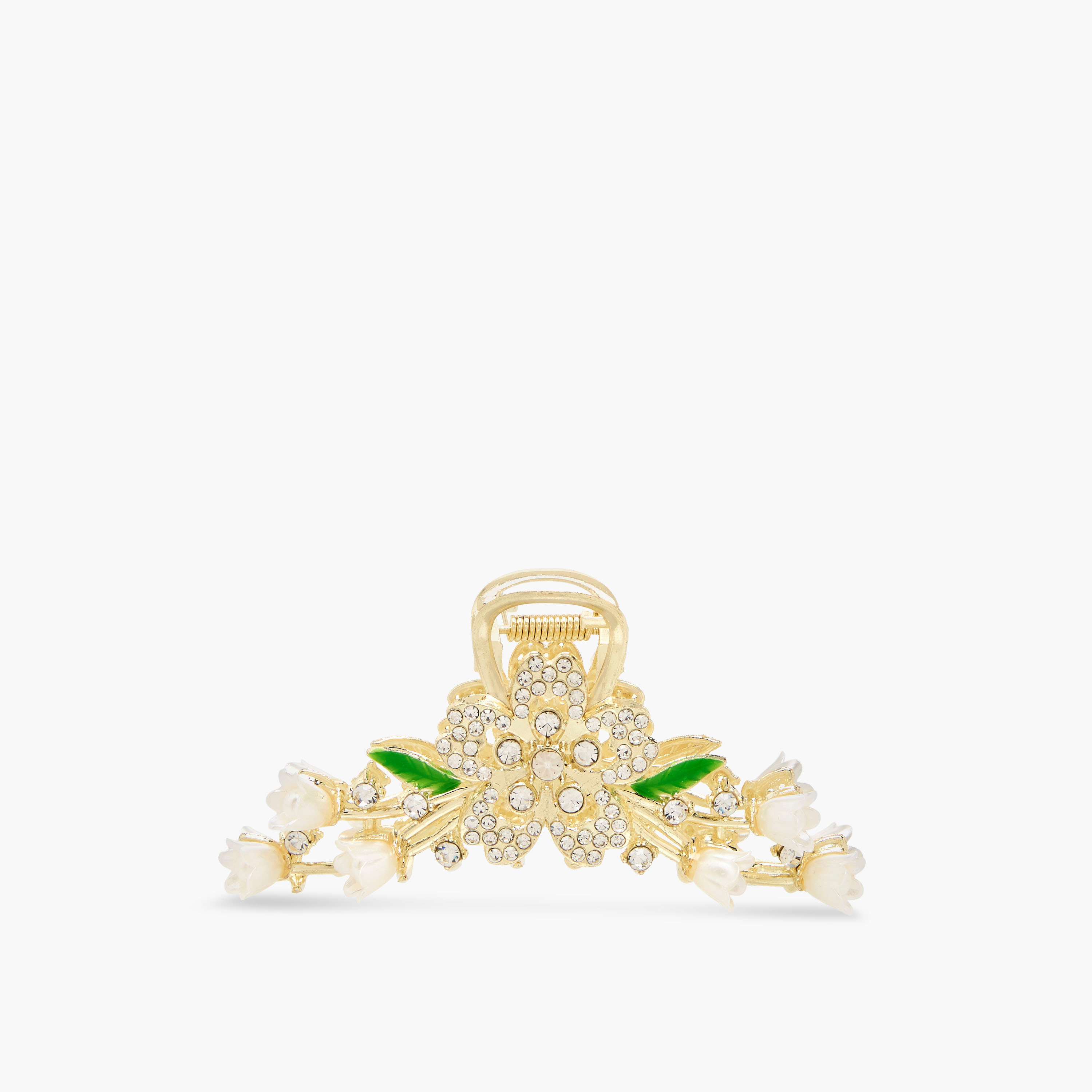 Curved Hair Clamp with Stone Embellished Design-women-hairaccessories-clamps-image-1