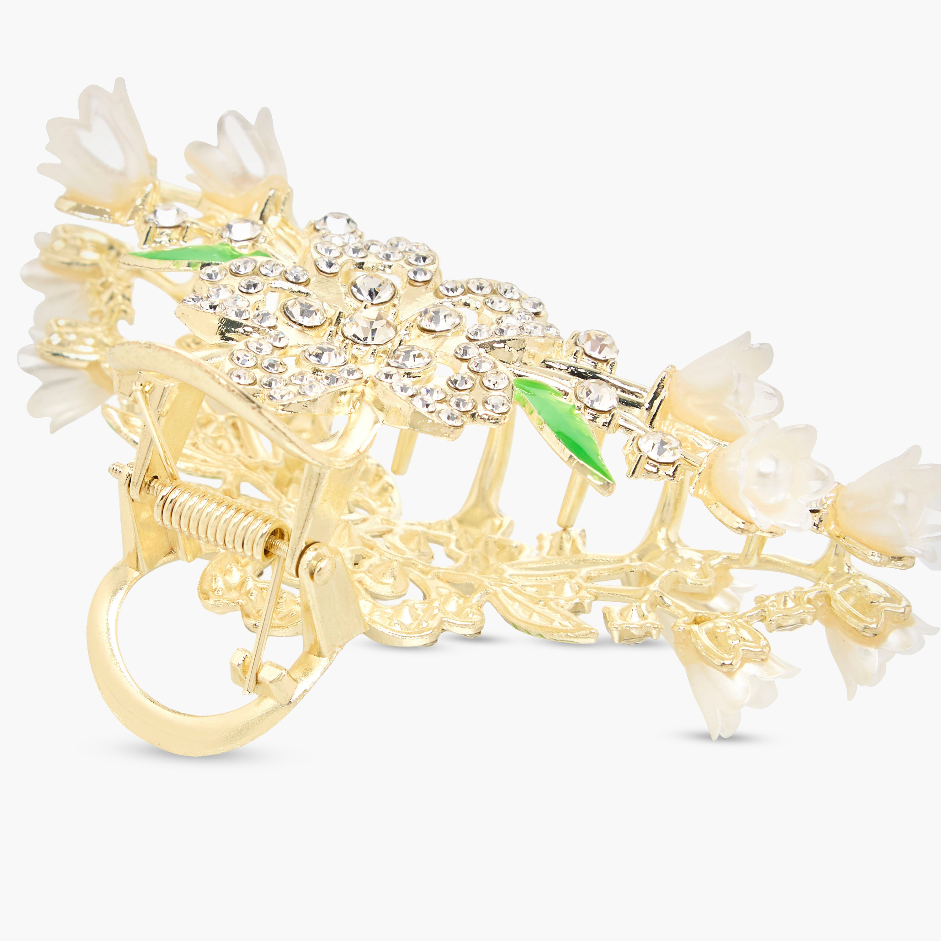 Curved Hair Clamp with Stone Embellished Design-women-hairaccessories-clamps-image-3