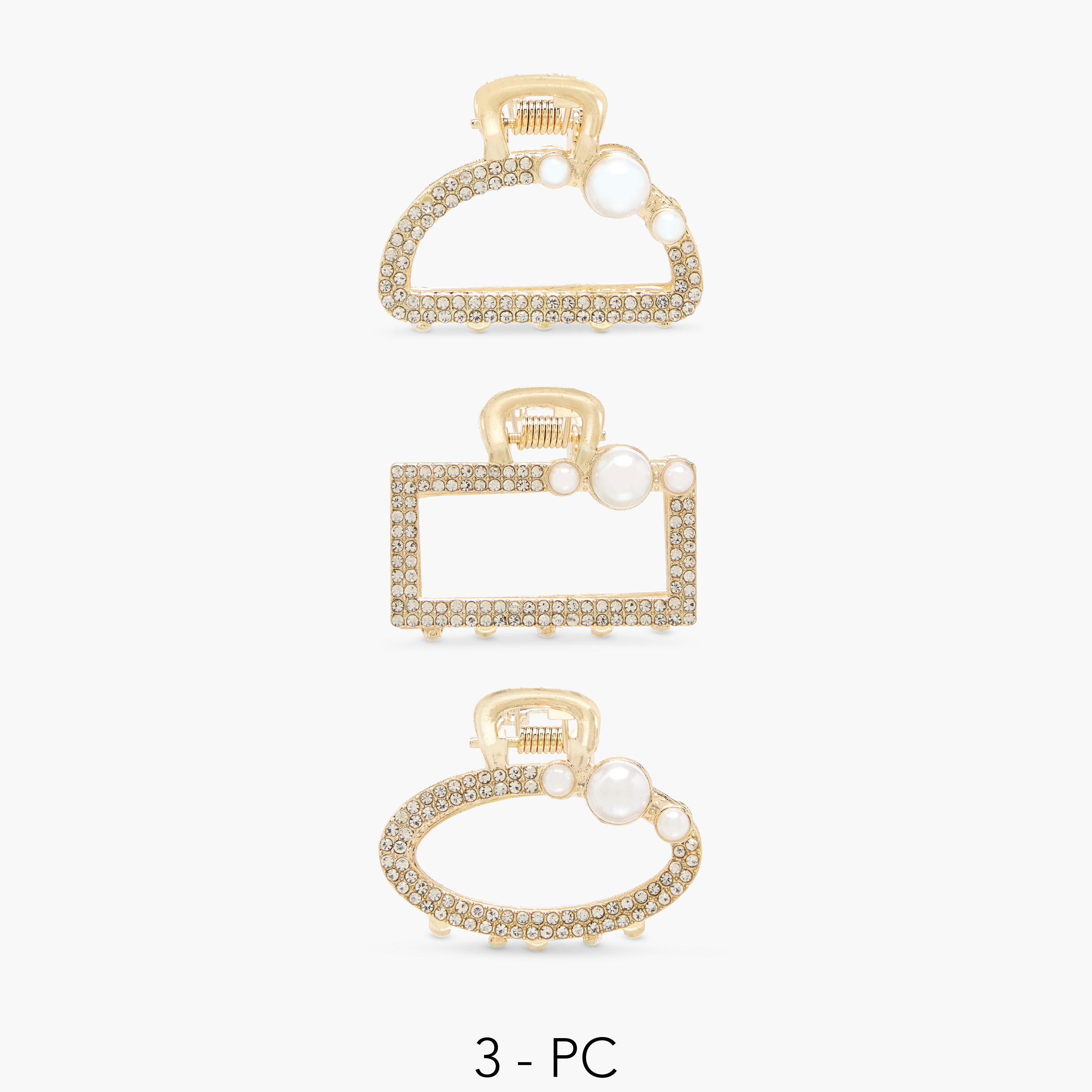 Pack of 3 Assorted Hair Clamp with Stone Embellished Design-women-hairaccessories-clamps-image-1