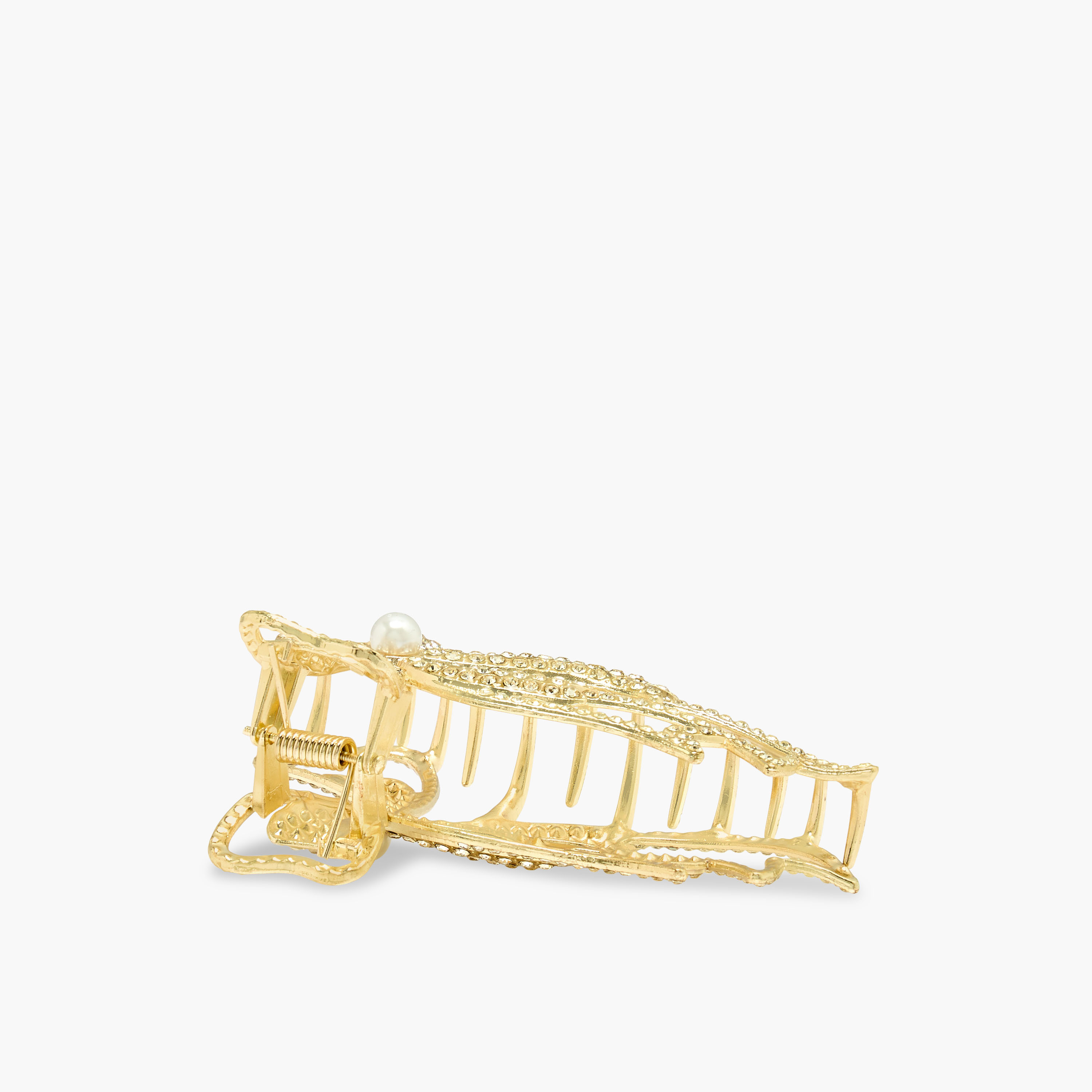 Bow Shape Hair Clamp with Stone Embellishments-women-hairaccessories-clamps-image-2