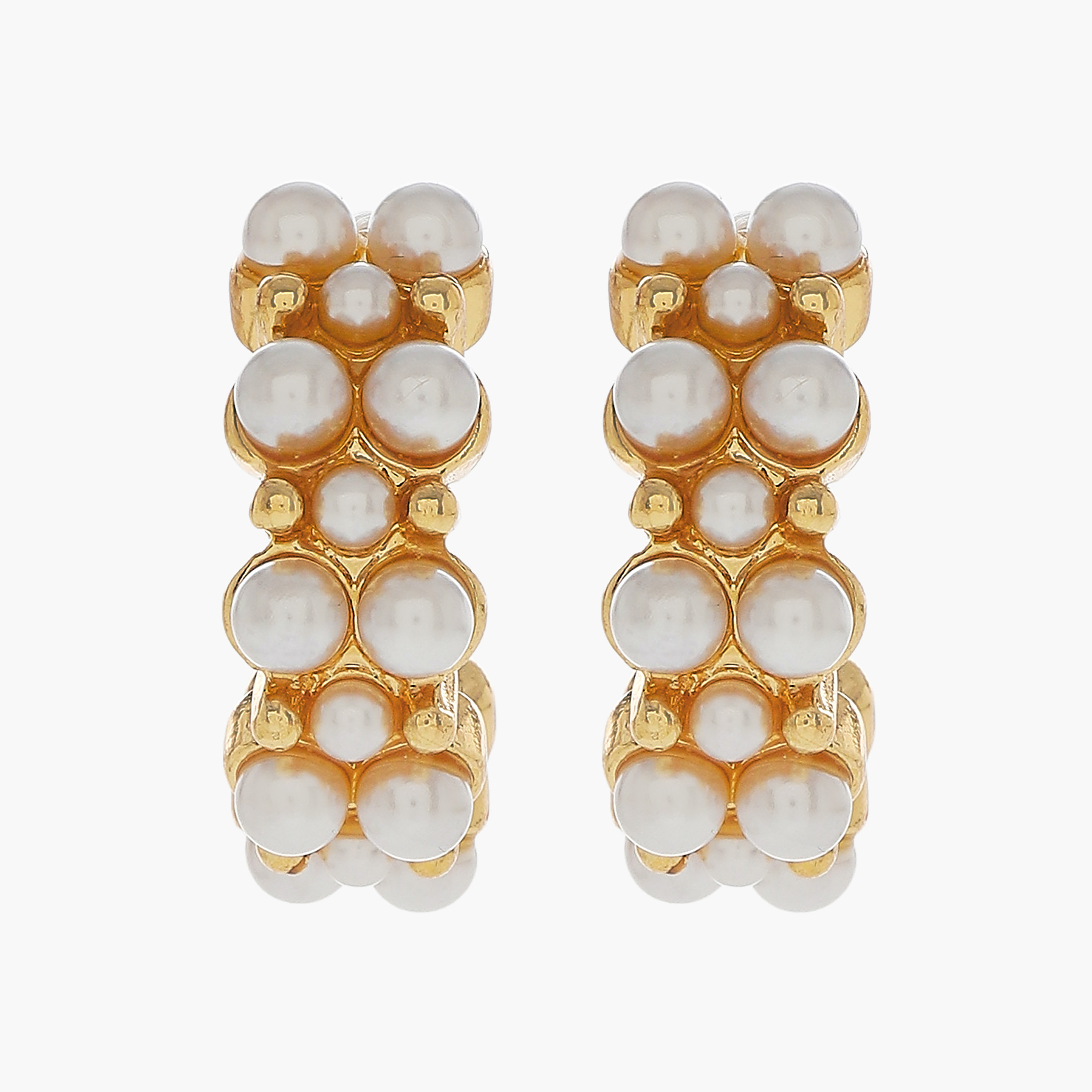 Metallic Embellished Earrings with Pushback Closure-women-watchesandjewellery-jewellery-earrings-image-1