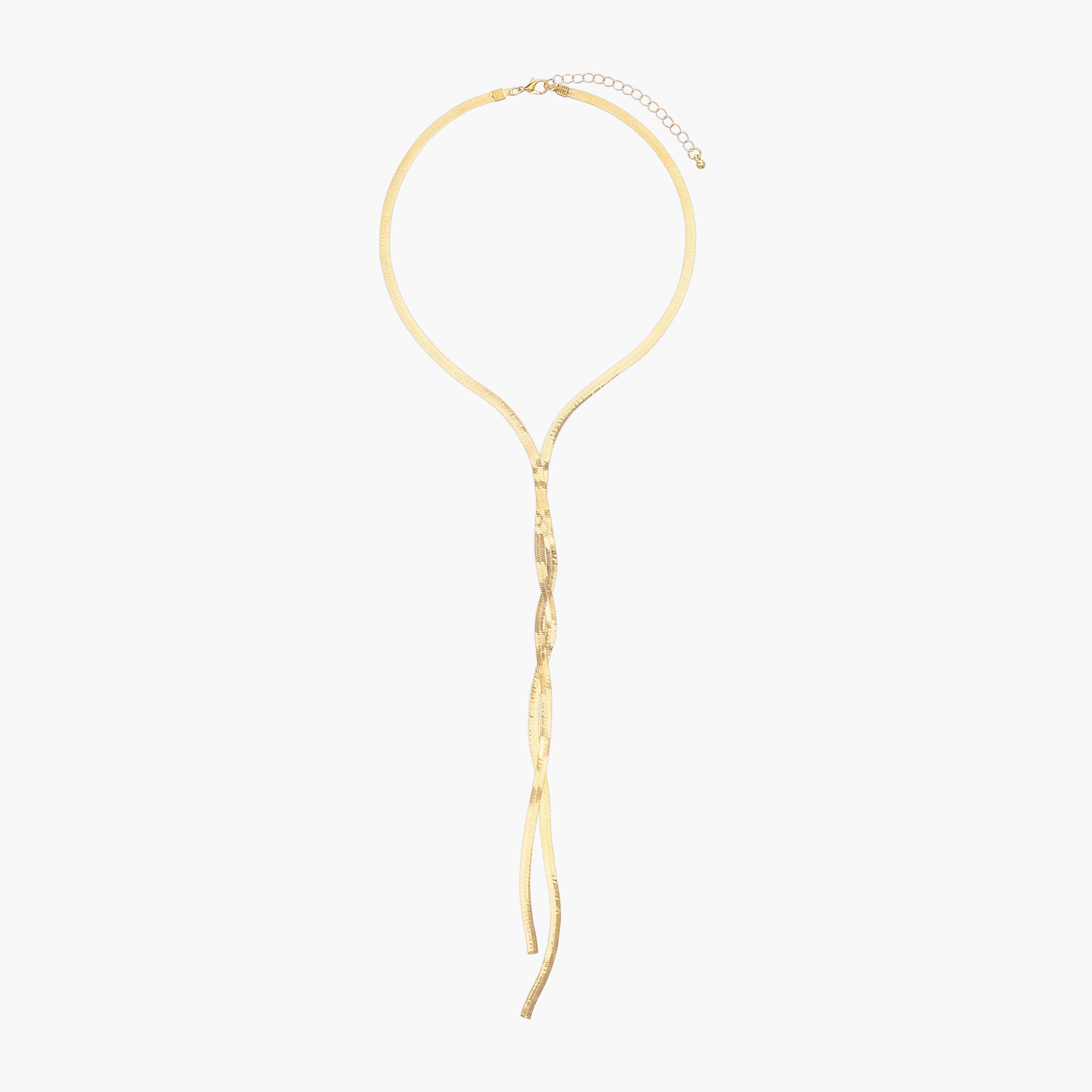 Metal Lariat Necklace with Twisted Design-women-watchesandjewellery-jewellery-necklacesandpendants-image-1