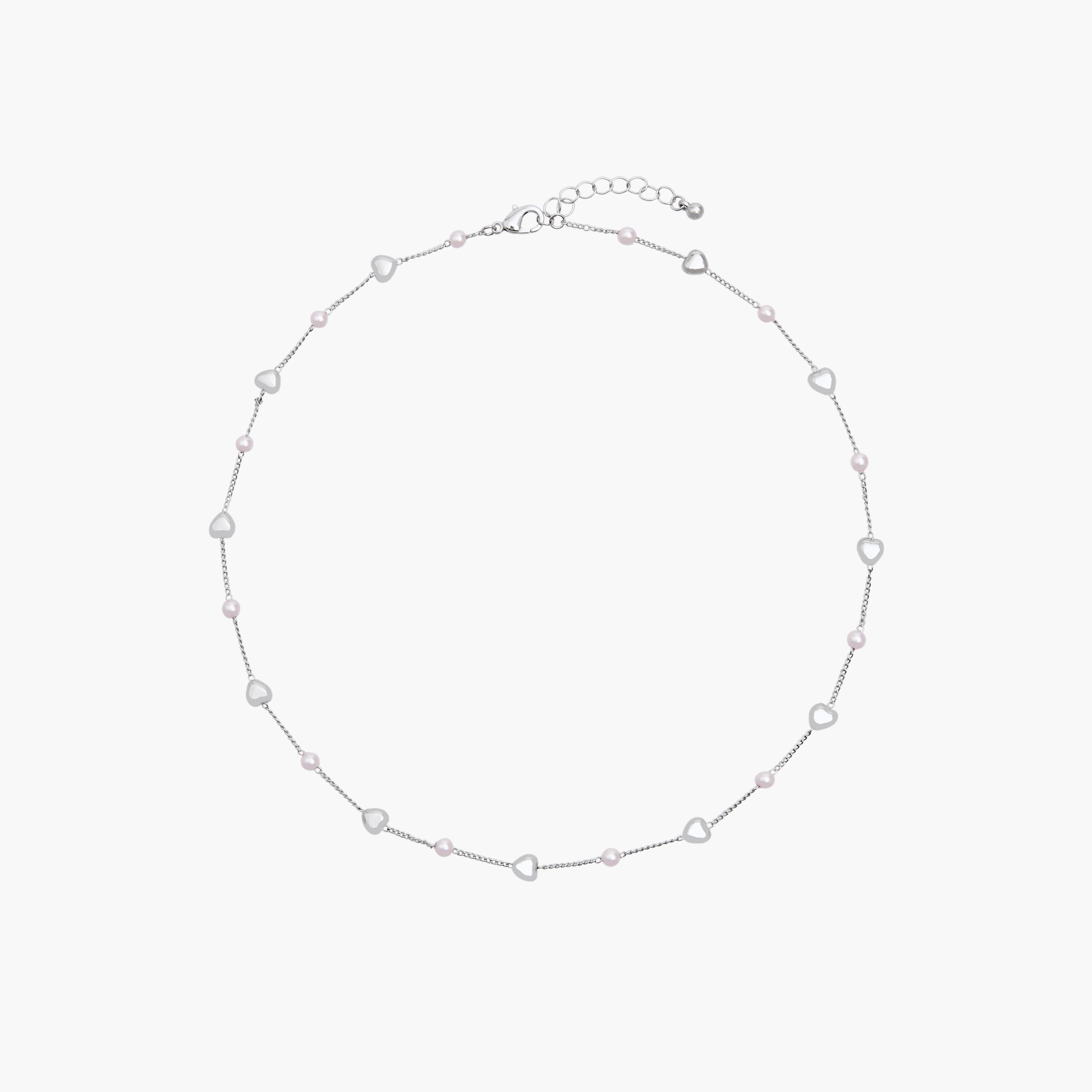 Metal Necklace with Heart Charm and Pearl Embellishment-women-watchesandjewellery-jewellery-necklacesandpendants-image-1