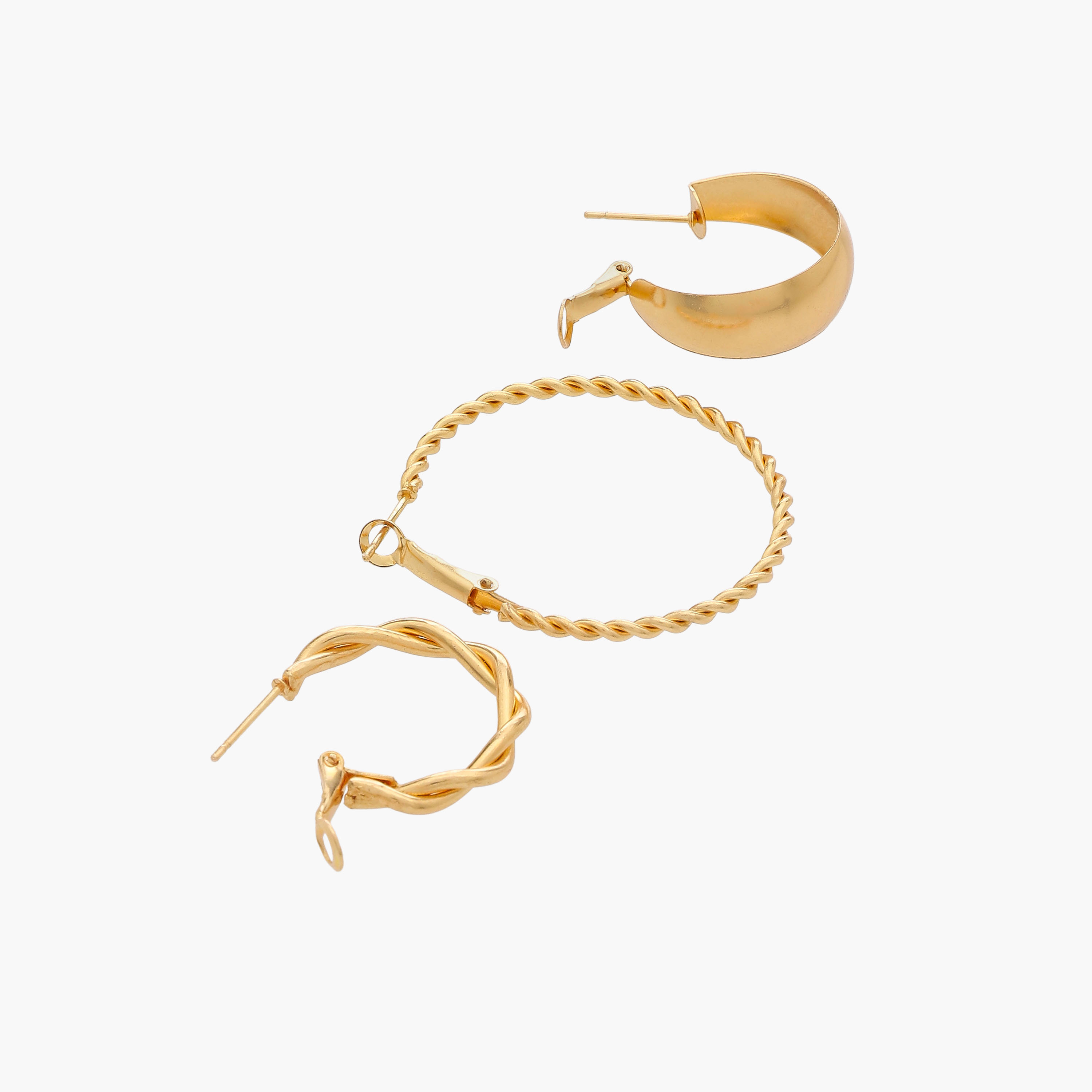 Pack of 6 Gold Tone Hoop Earrings-women-watchesandjewellery-jewellery-earrings-image-2