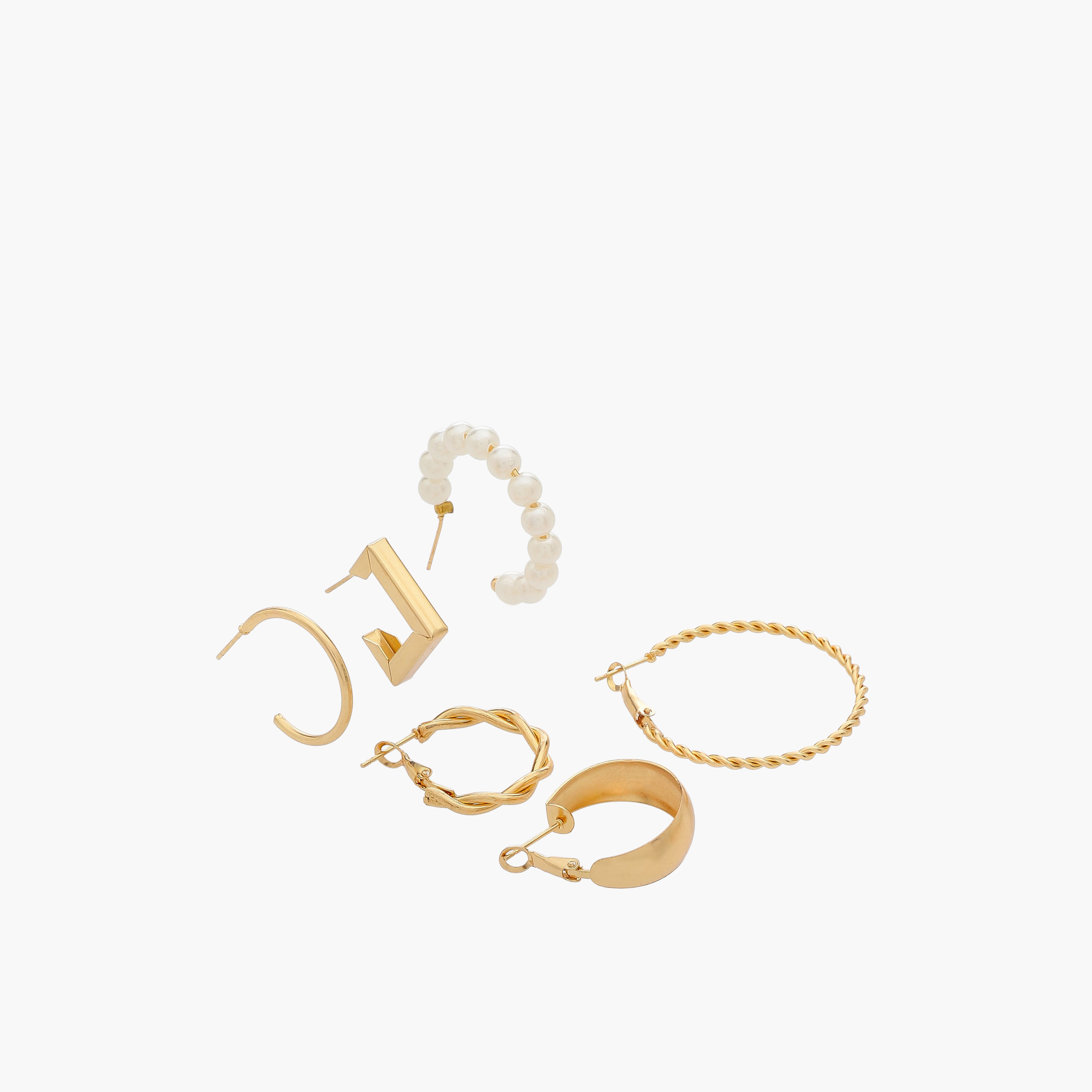 Pack of 6 Gold Tone Hoop Earrings-women-watchesandjewellery-jewellery-earrings-image-3