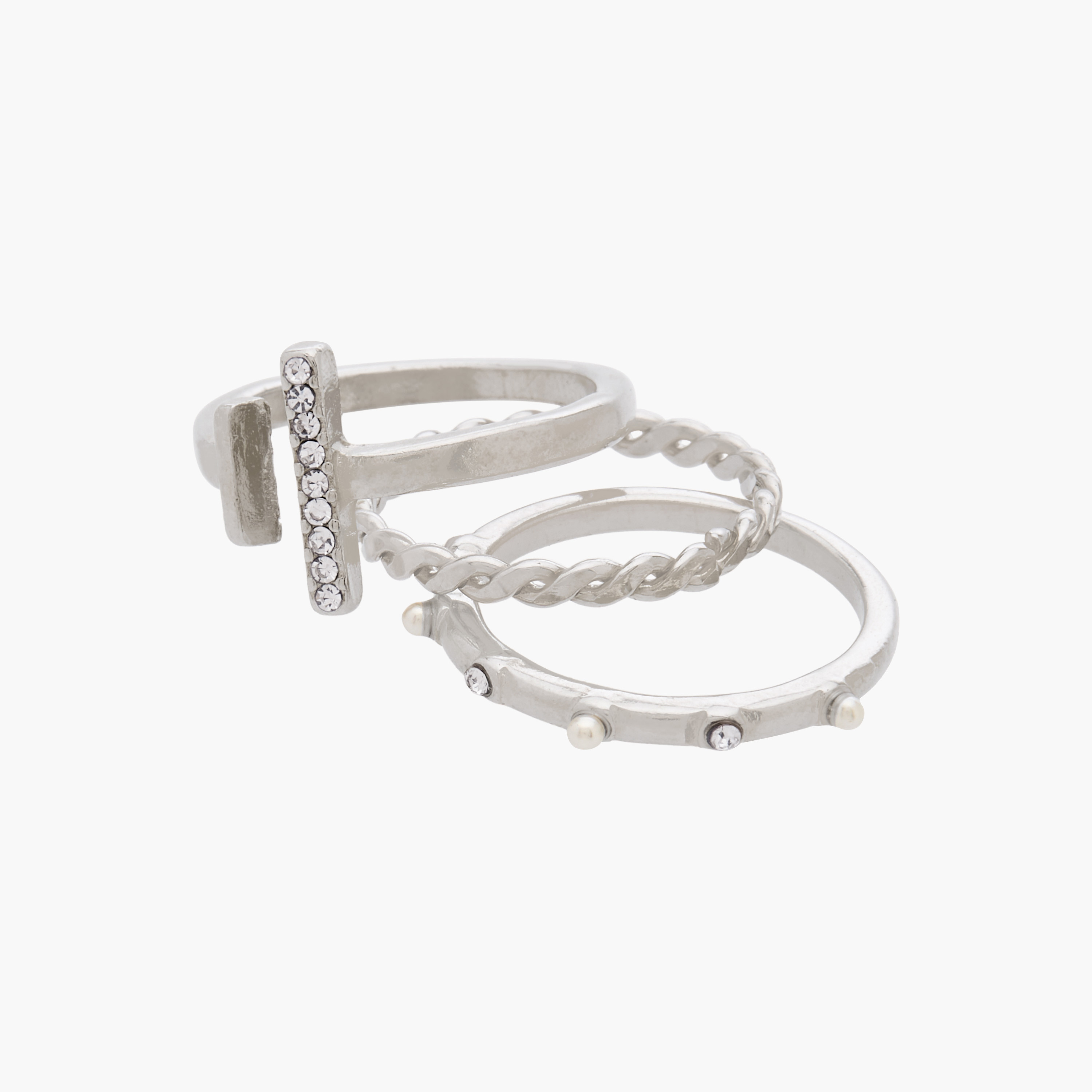 Stackable Silver Tone Ring - Set of 8-women-watchesandjewellery-jewellery-rings-image-3